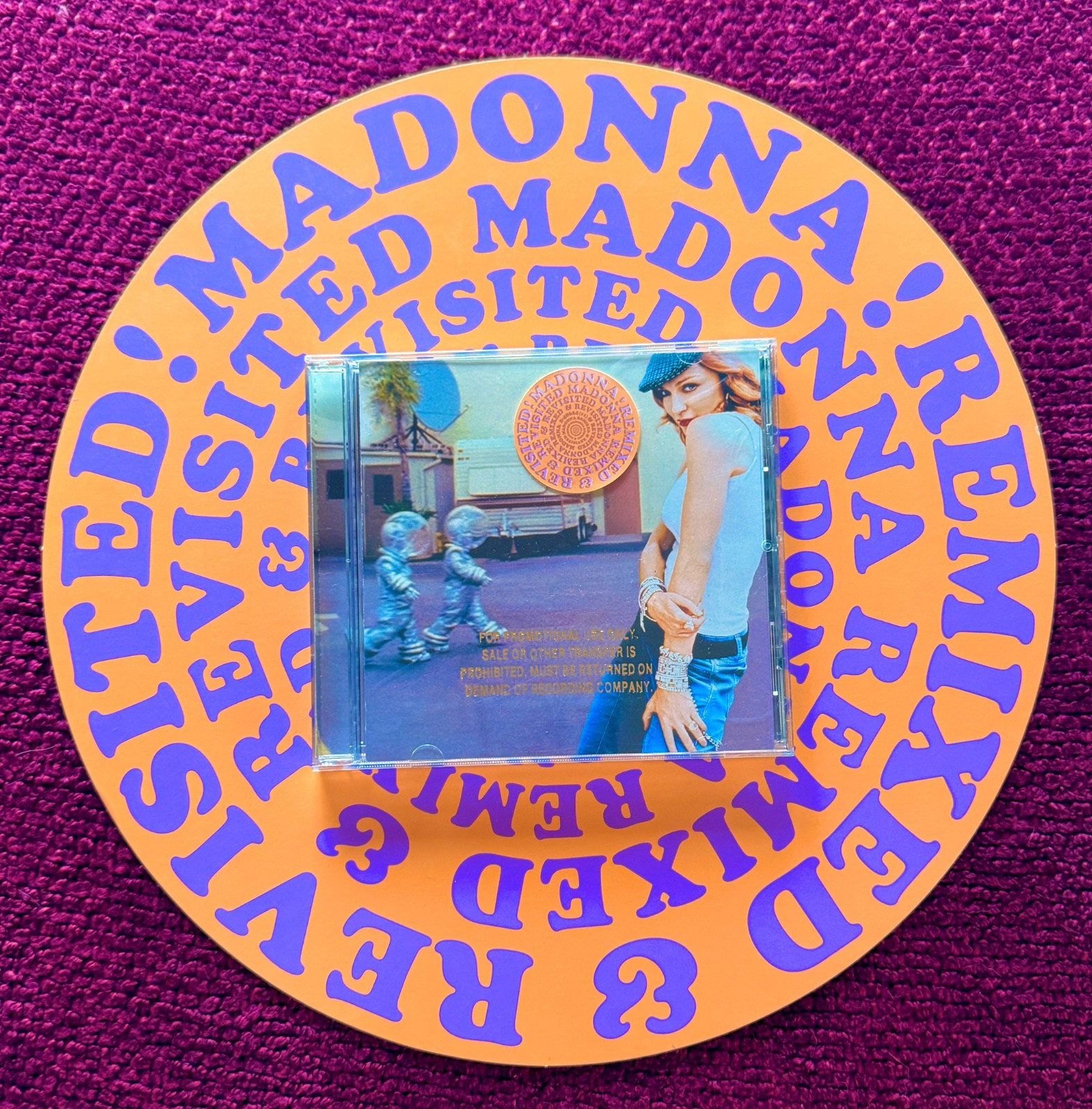 MADONNA REMIXED & REVISITED CD PROMO GOLD STAMP RECORD STORE FLAT POSTER LP MINT