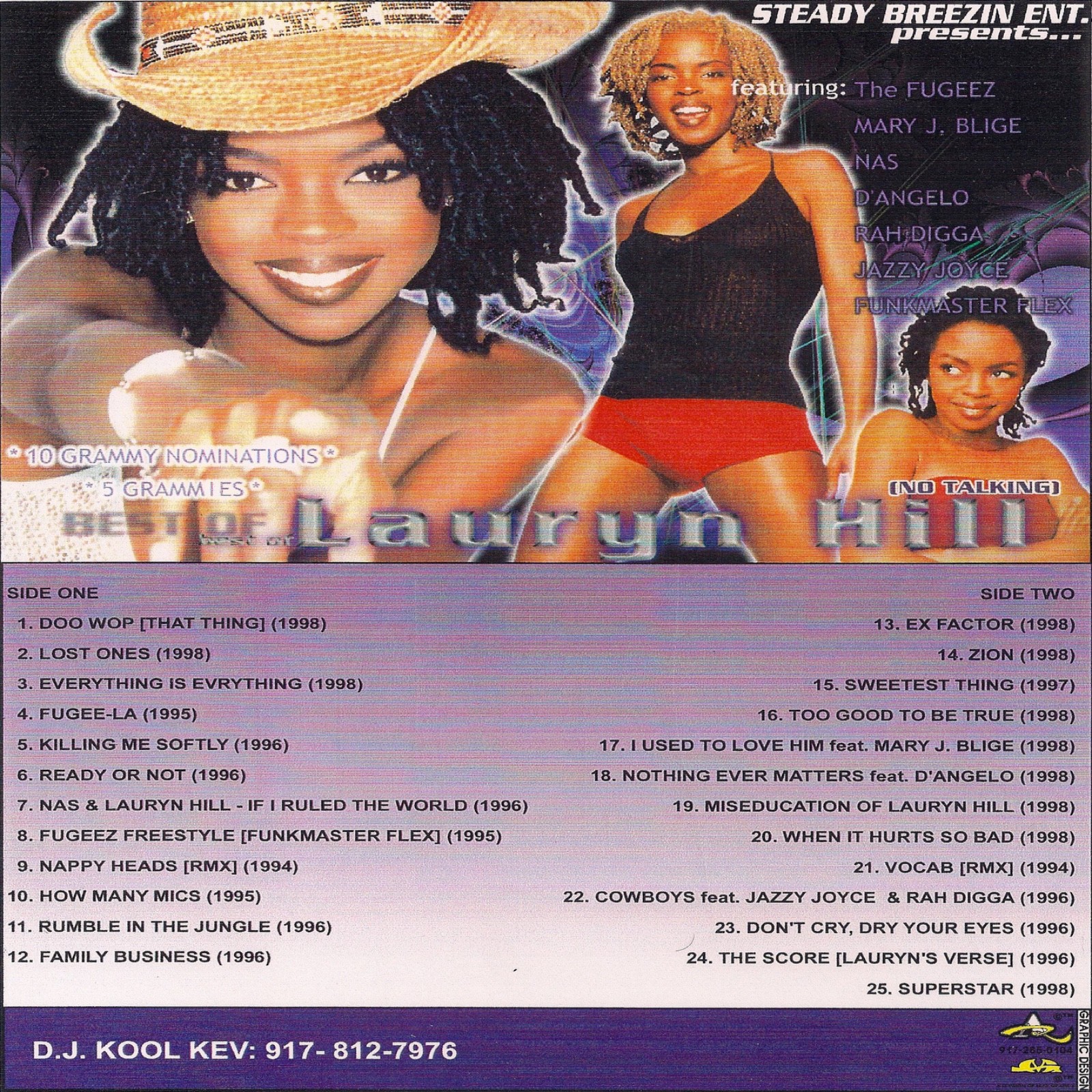 DJ Cool Kev – Best Of Lauryn Hill - OLD SCHOOL HIP HOP R&B MIXTAPE MIX CD