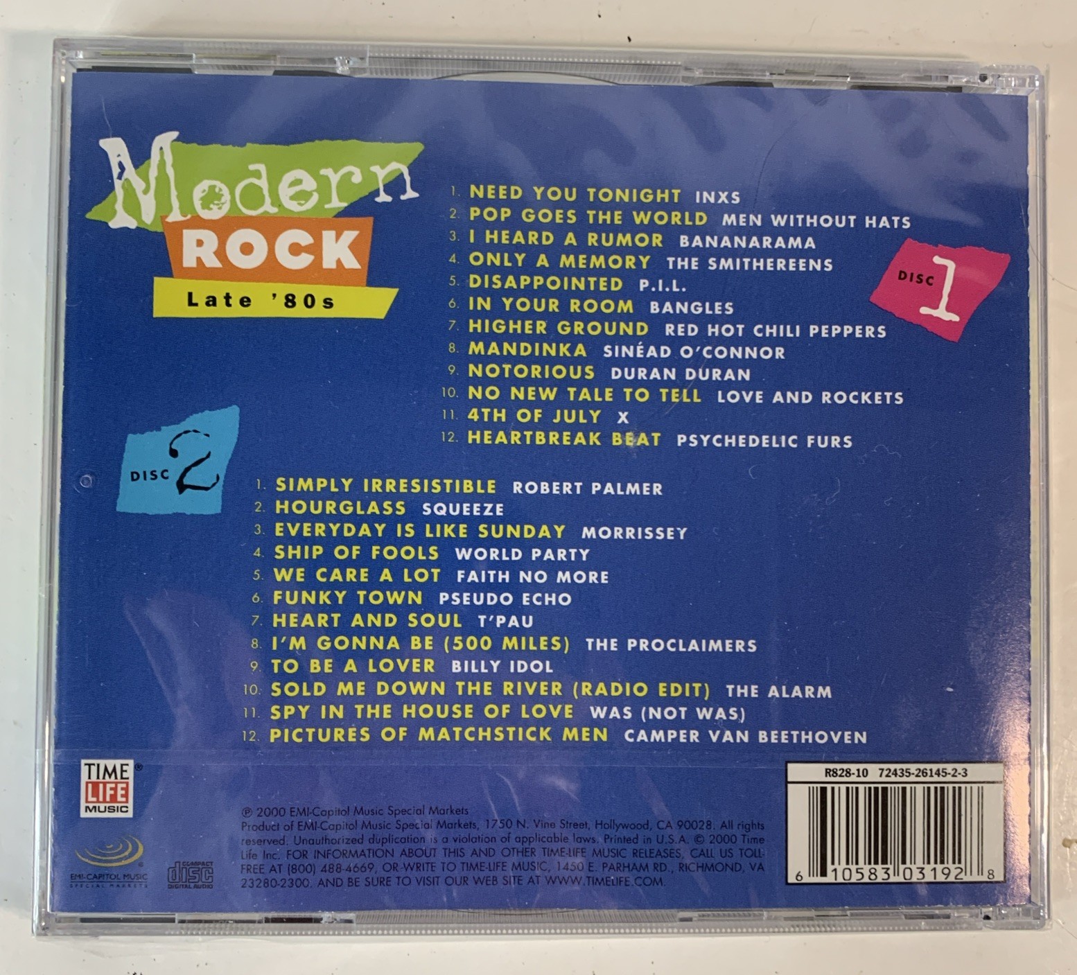 MODERN ROCK “LATE ‘80s” 2-CD SET OOP EMI/CAPITOL PRINT 24TRX VARIOUS ARTISTS NEW