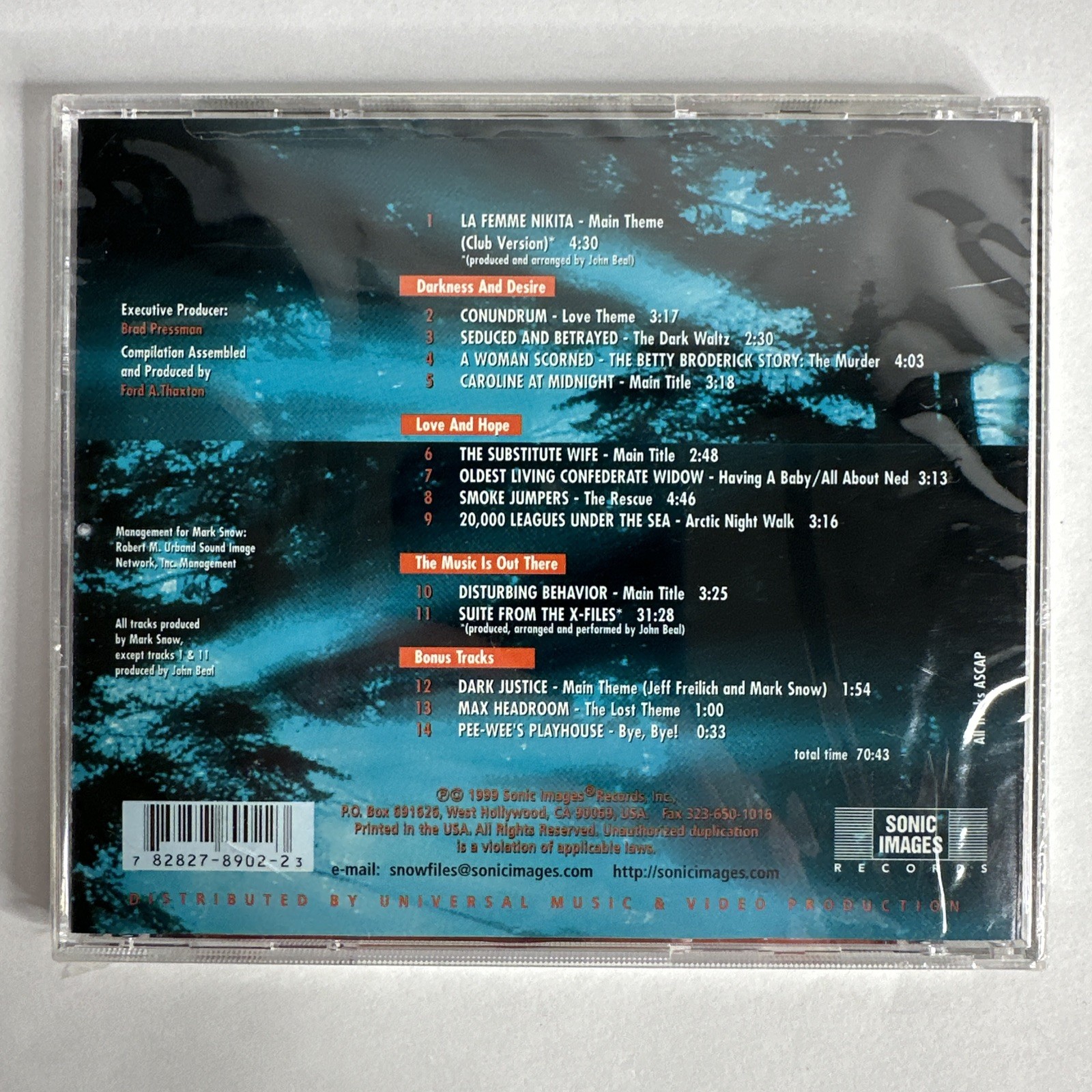 The Snow Files: Film Music of Mark Snow by Mark Snow CD, May-1999 New Sealed