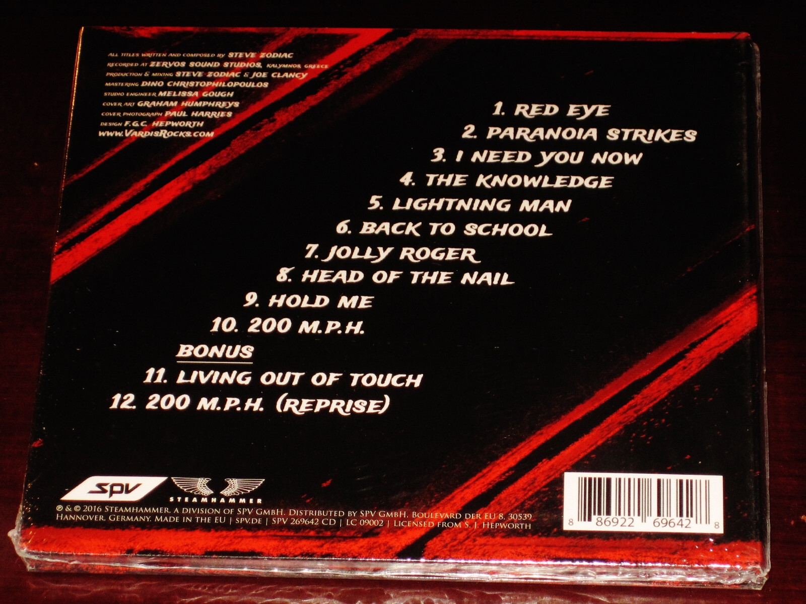 Vardis: Red Eye CD 2016 Bonus Tracks Steamhammer / SPV Germany Digipak NEW
