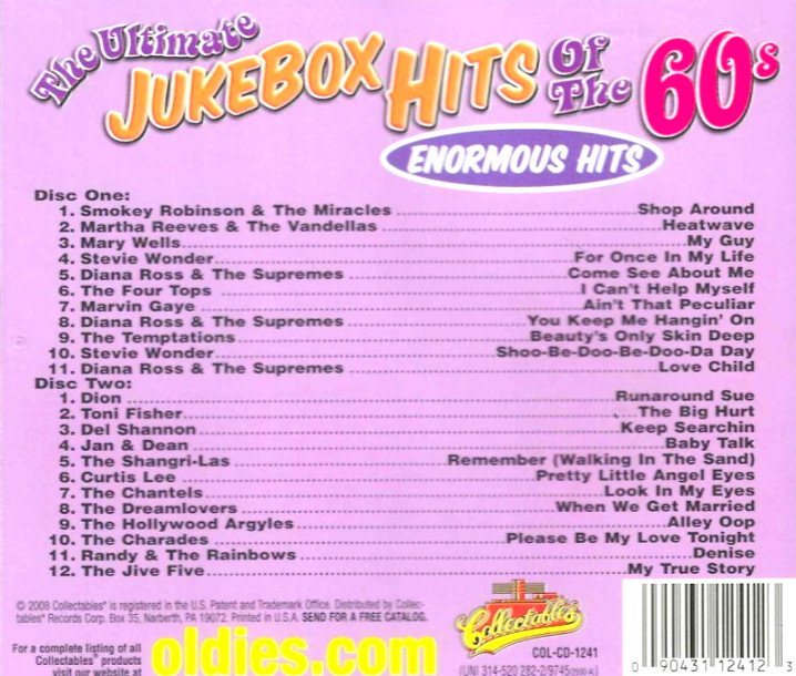 Ultimate Jukebox Hits 60's NEW! 2 CD 23 Best of 1960, Dion, Mary Wells, Supremes