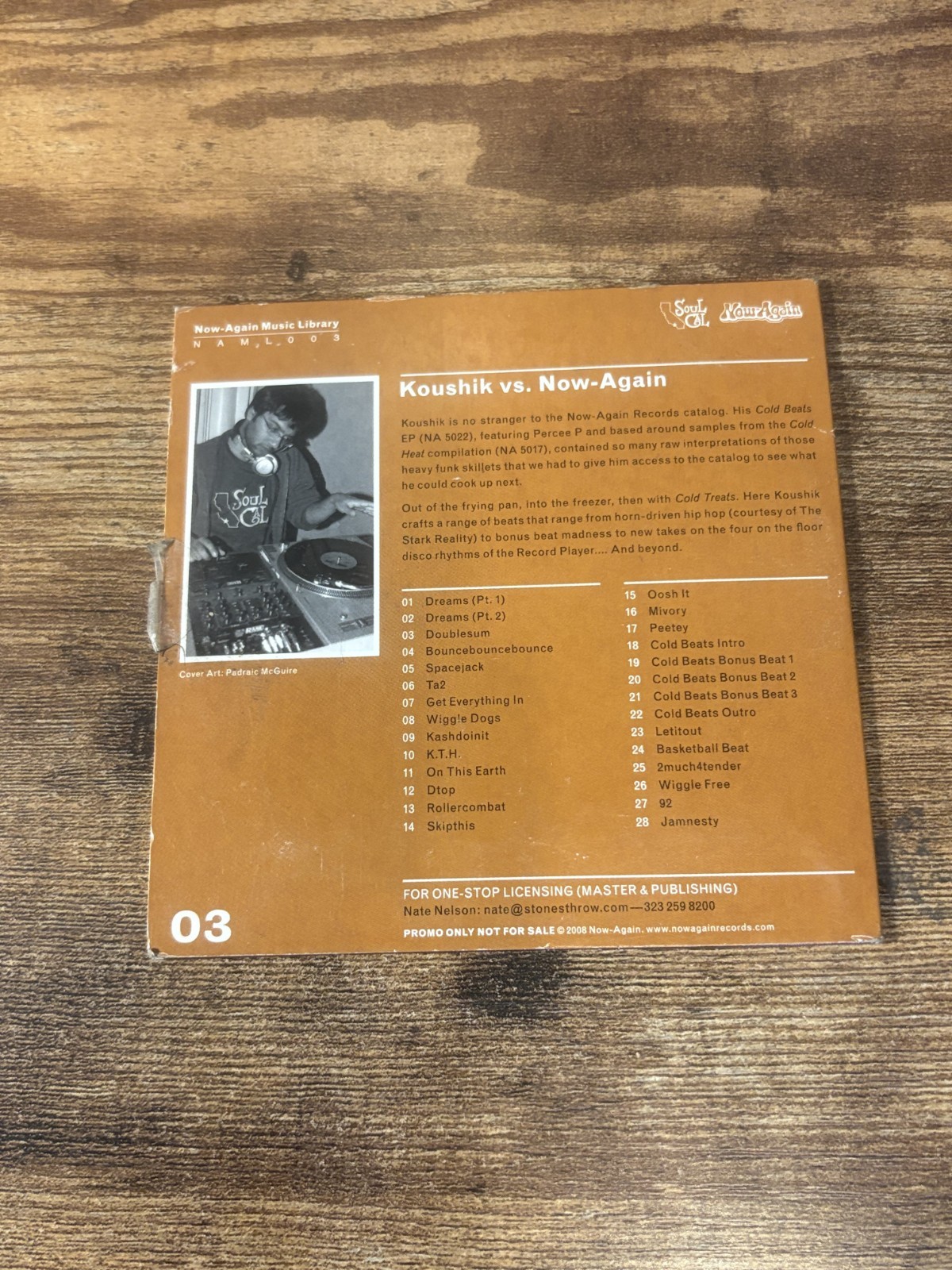 Koushik Vs. Now-Again CD Rare Hip Hop Funk