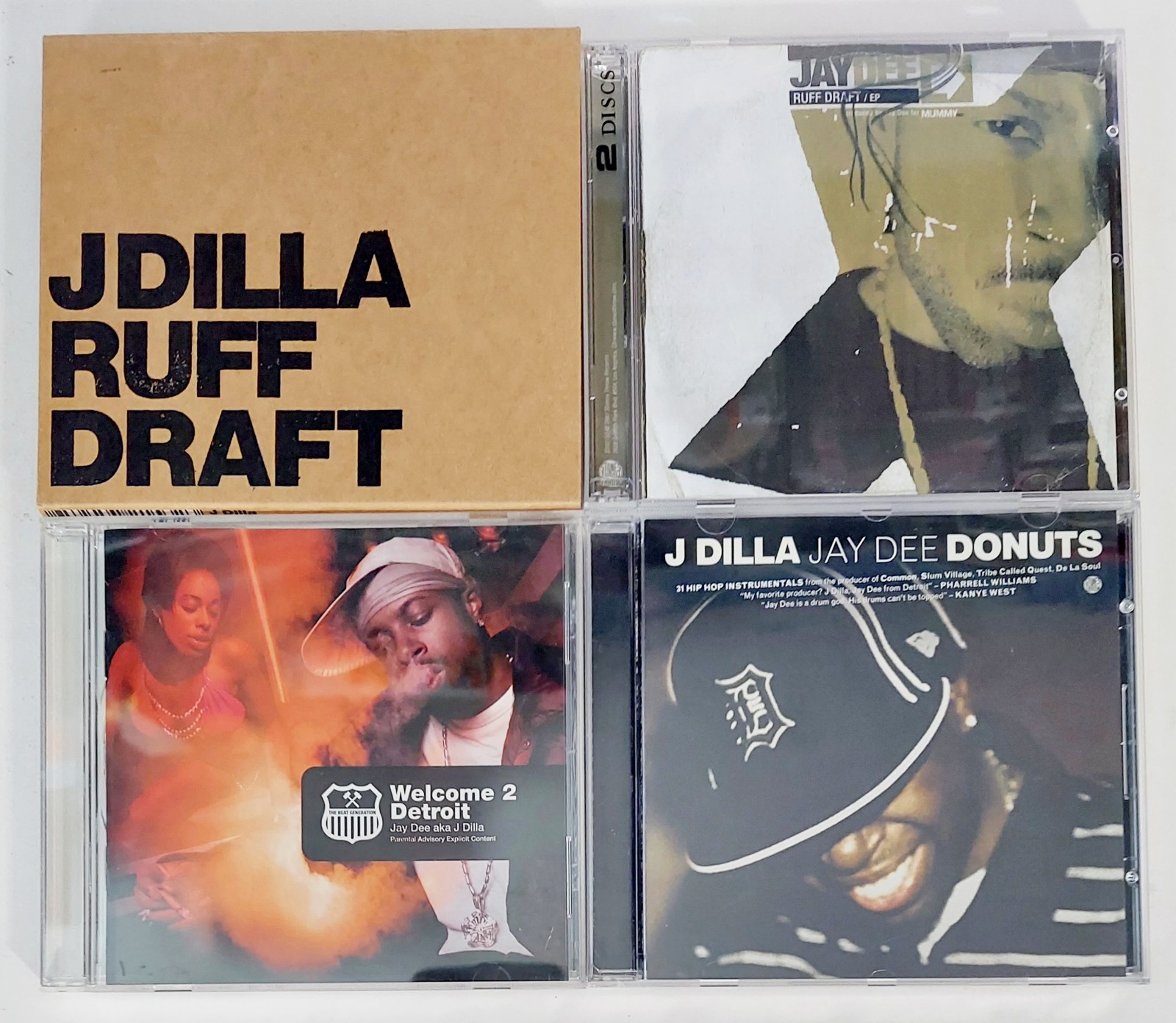 J Dilla / Jay Dee CD Lot. Welcome 2 Detroit, Ruff Draft, Jay Dee Donuts
