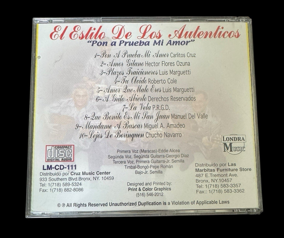 El Estilo De Los Autenticos CD Pon A Prueba Mi Amor Rare Latin LM-CD-111 Londra