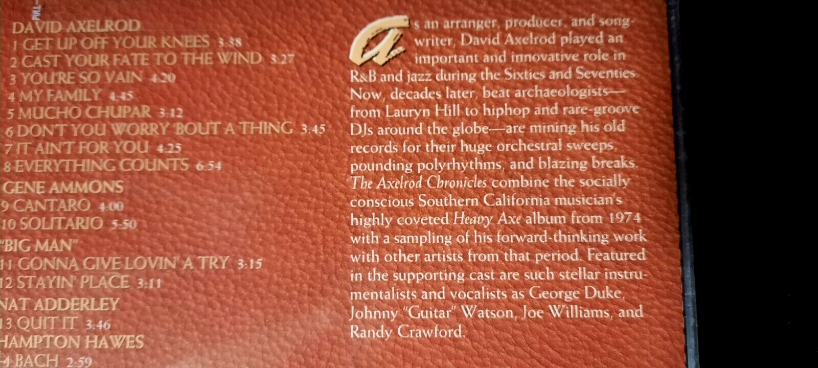 The Axelrod Chronicles /David Axelrod, George Duke, Johnny Watson (CD, 2000) NEW