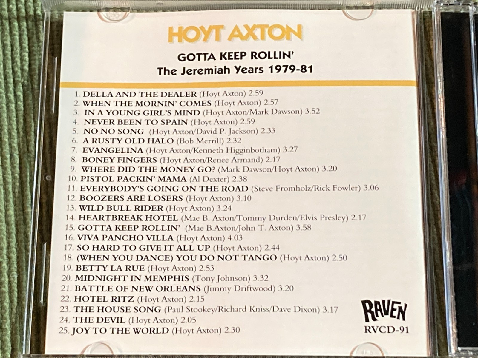 HOYT AXTON GOTTA KEEP ROLLIN' THE JEREMIAH YEARS 1979-1981 (25 TRACK IMPORT CD)