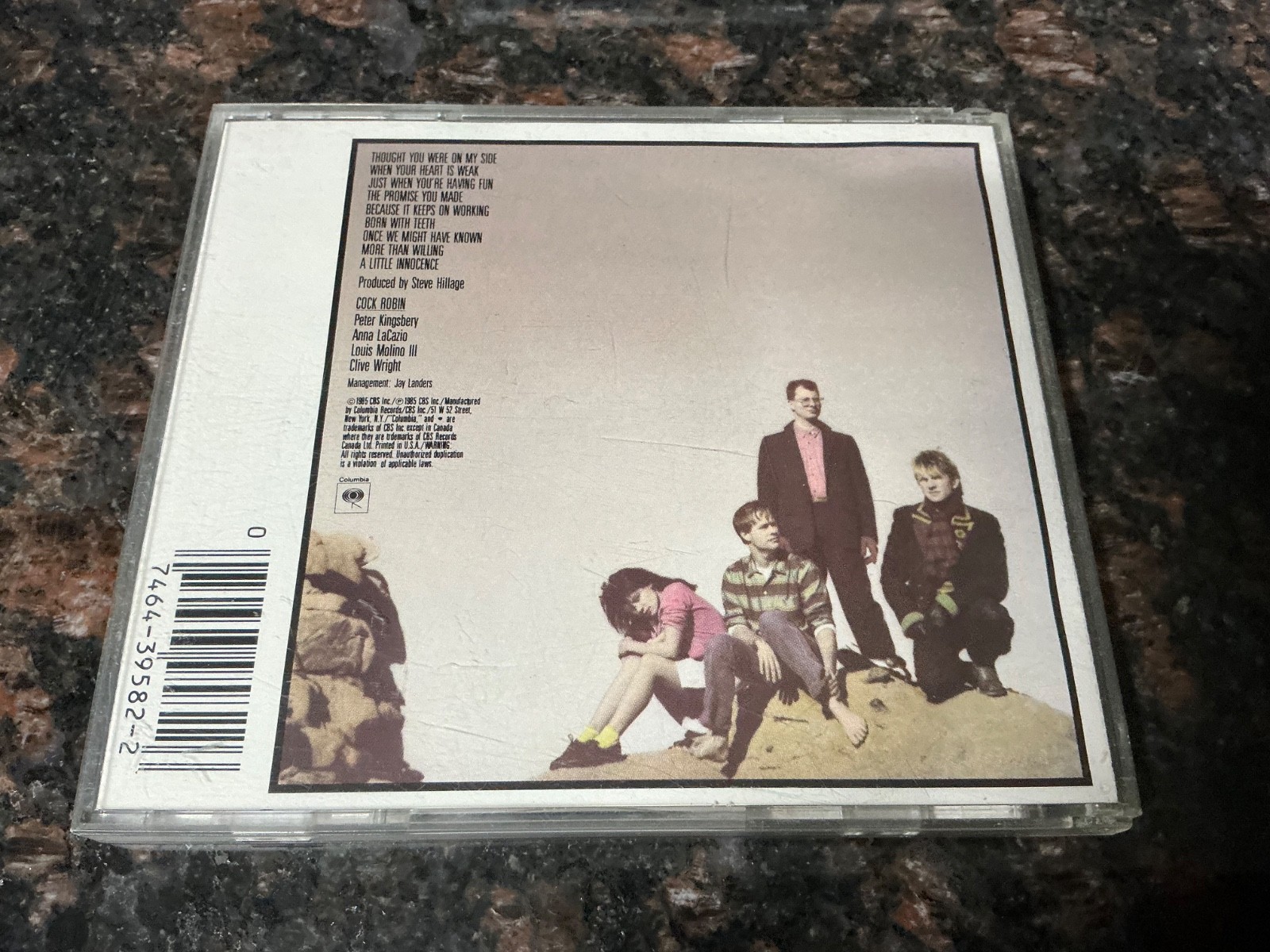 COCK ROBIN S/T SELF TITLED 1985 CD COLUMBIA SOFT POP ROCK EXCELLENT