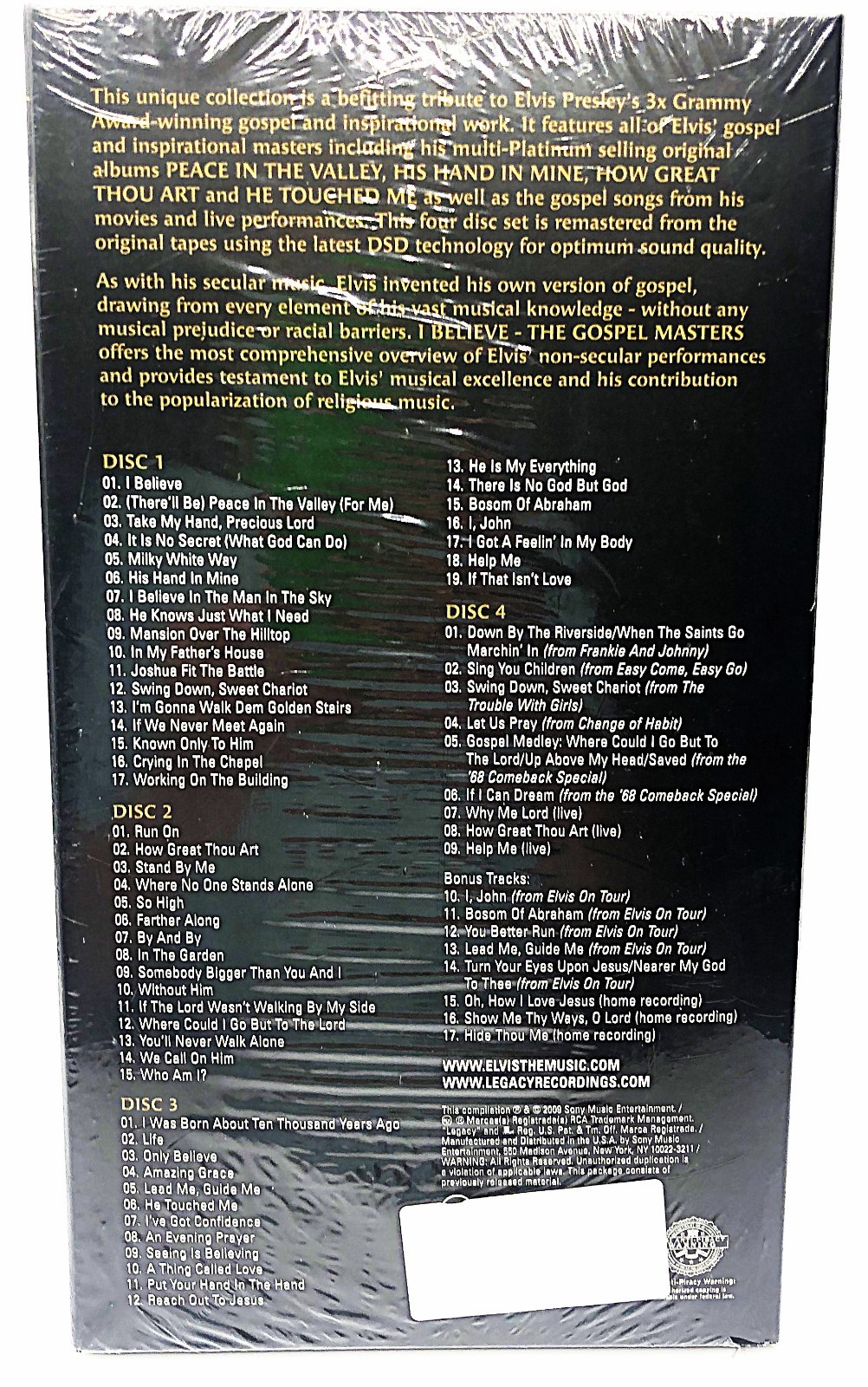 New Elvis Presley - I Believe: The Gospel Masters [New 4 CDs] Boxed Set