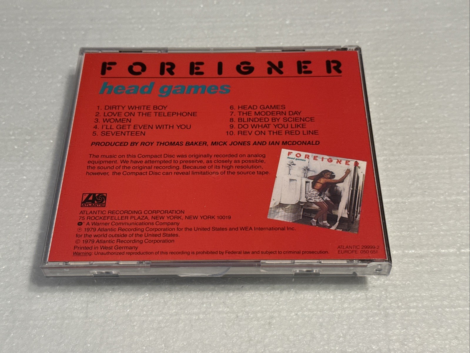 Head Games by Foreigner (CD, Aug-1985, Atlantic) WEST GERMANY TARGET NO BARCODE