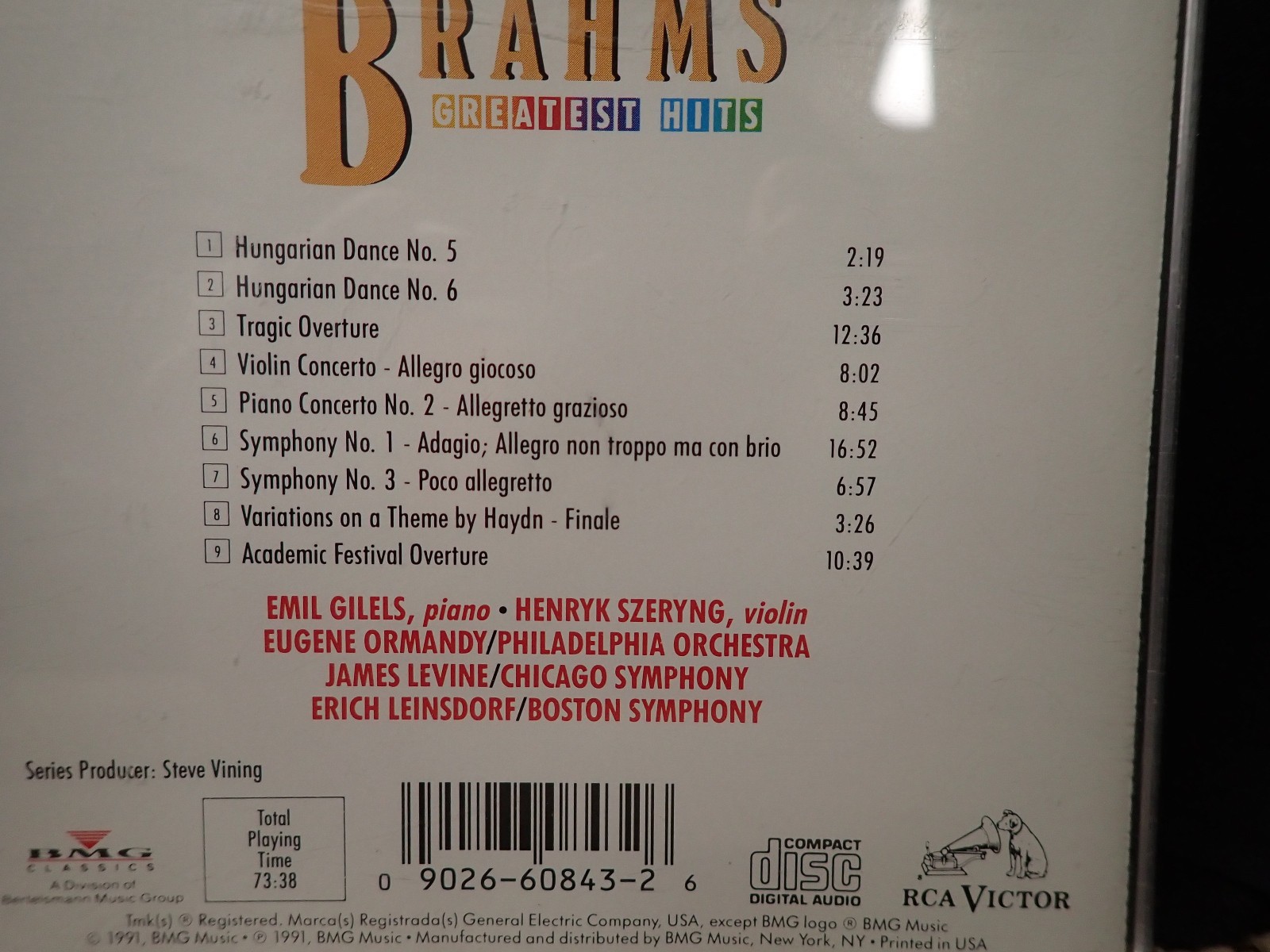 Brahms Greatest Hits - Various Artists - RCA Victor - CD 1991