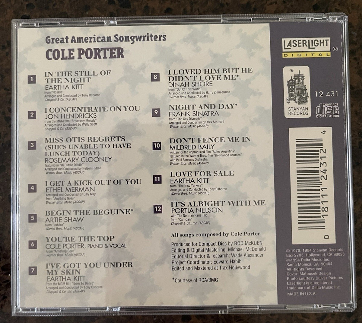 LOT of 5 Music CDs - Great American Songwriters - Berlin, Gershwin, Mercer, ....