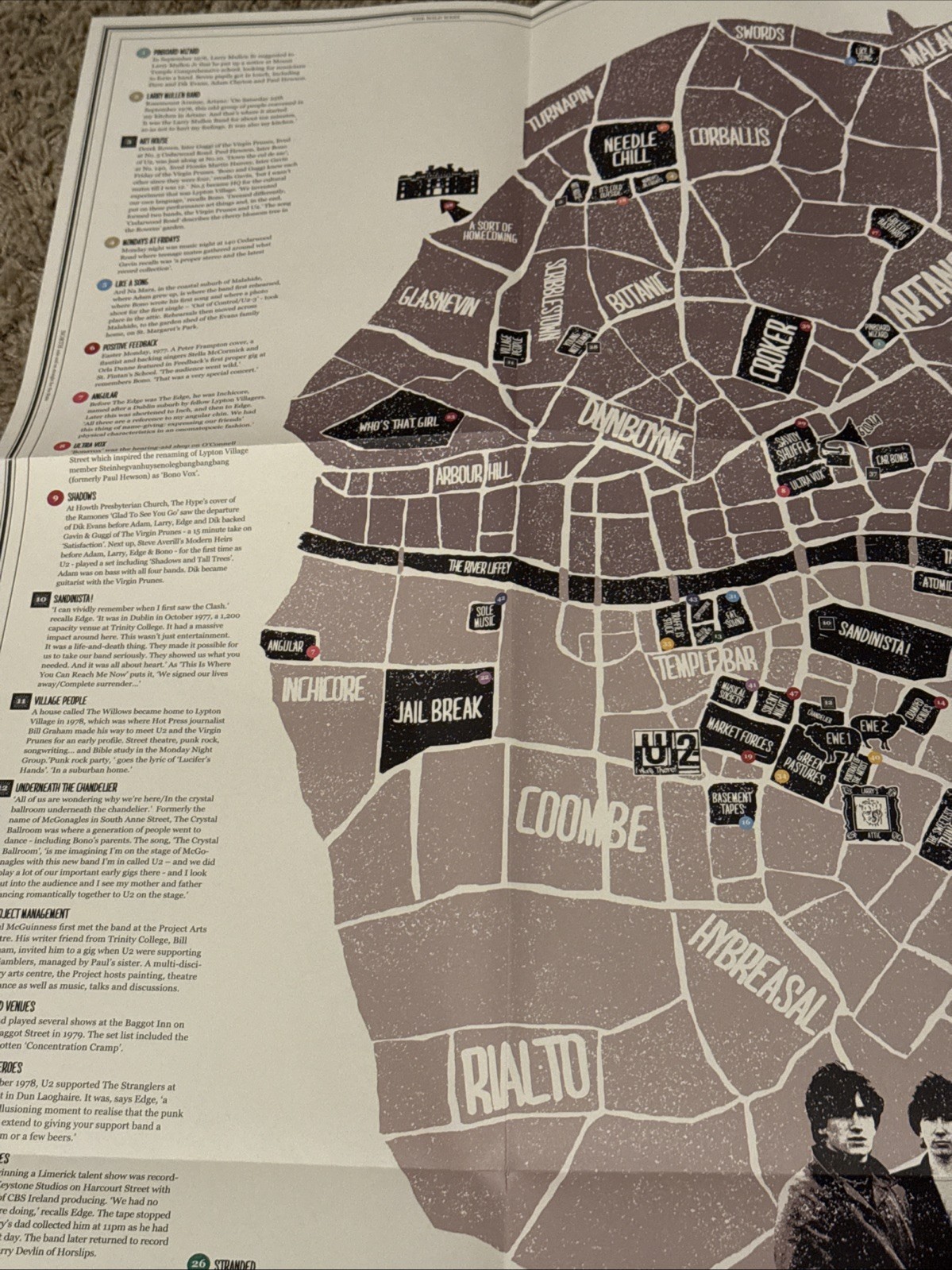U2 Wandering In U2's Dublin 2013 poster for Record Store Day Bono Edge Adam