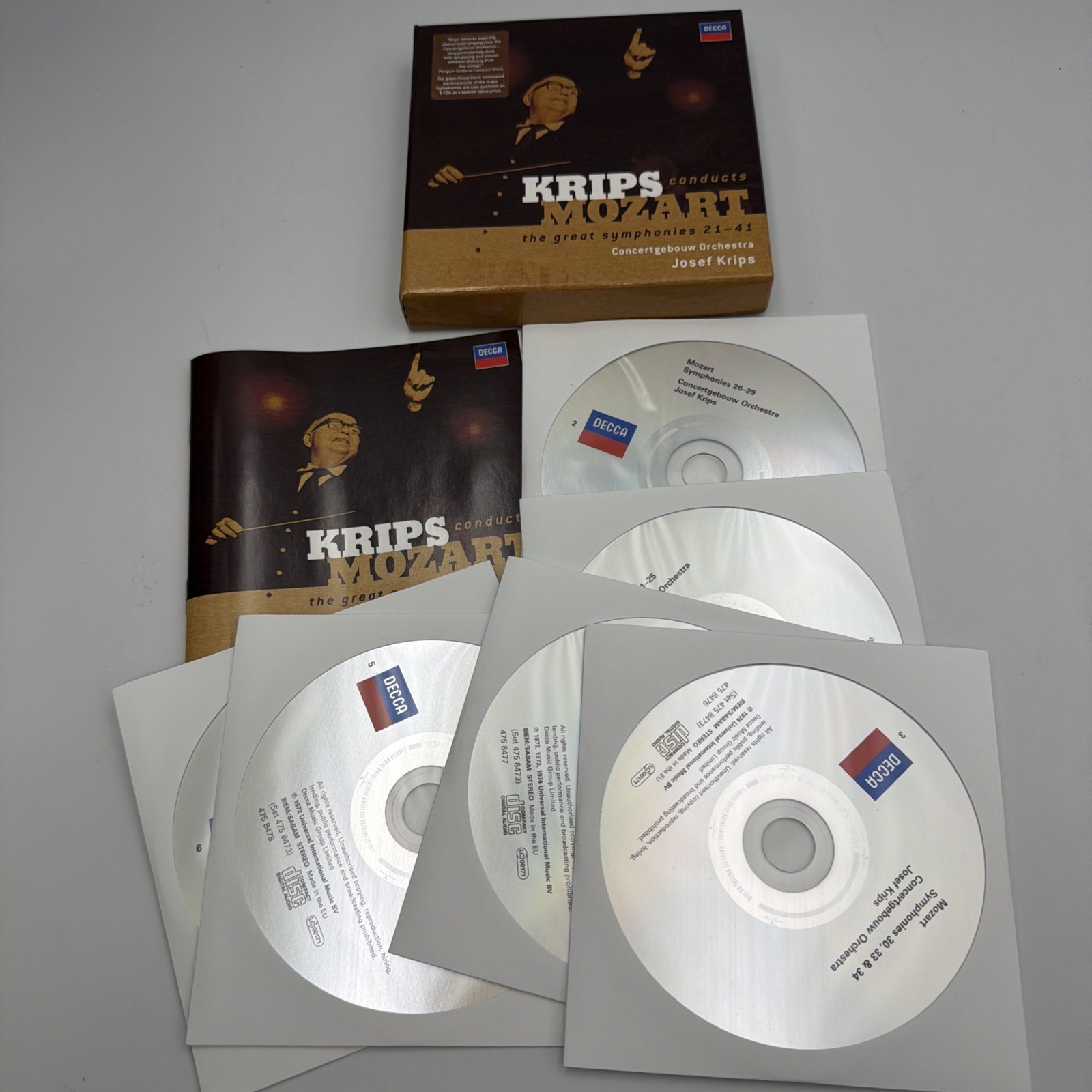 Krips Conducts Mozart The Great Symphonies 21-41 DECCA 6 CD Box Set (NM)