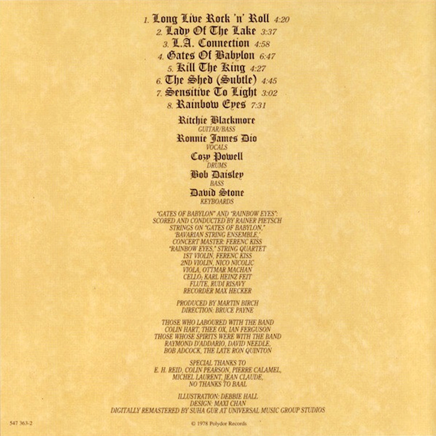 Rainbow ~ Long Live Rock 'n' Roll (1978) CD 1999 Polydor Records UK •• NEW ••