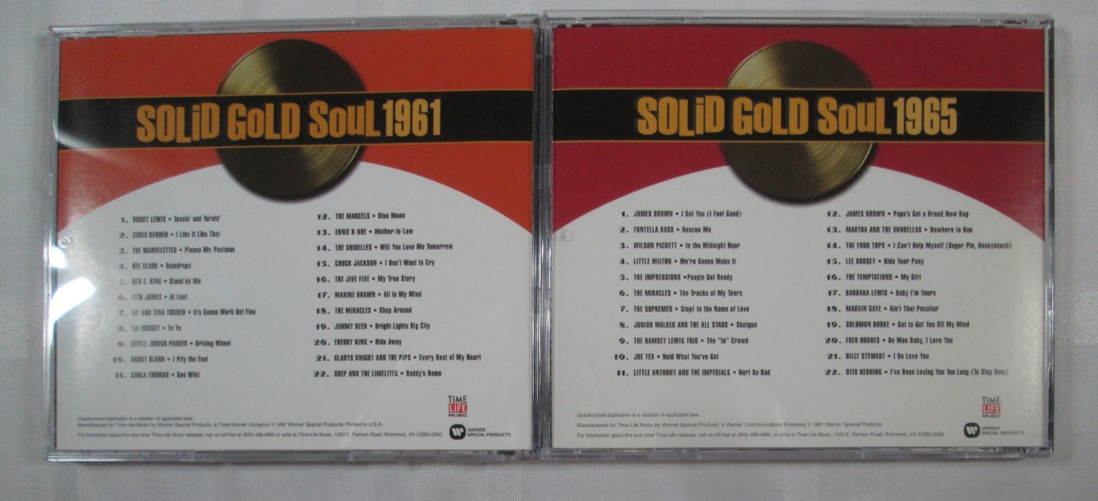 CD Lot Of 15 Solid Gold Soul Time-Life Compilations - Includes 1950s To 1970s
