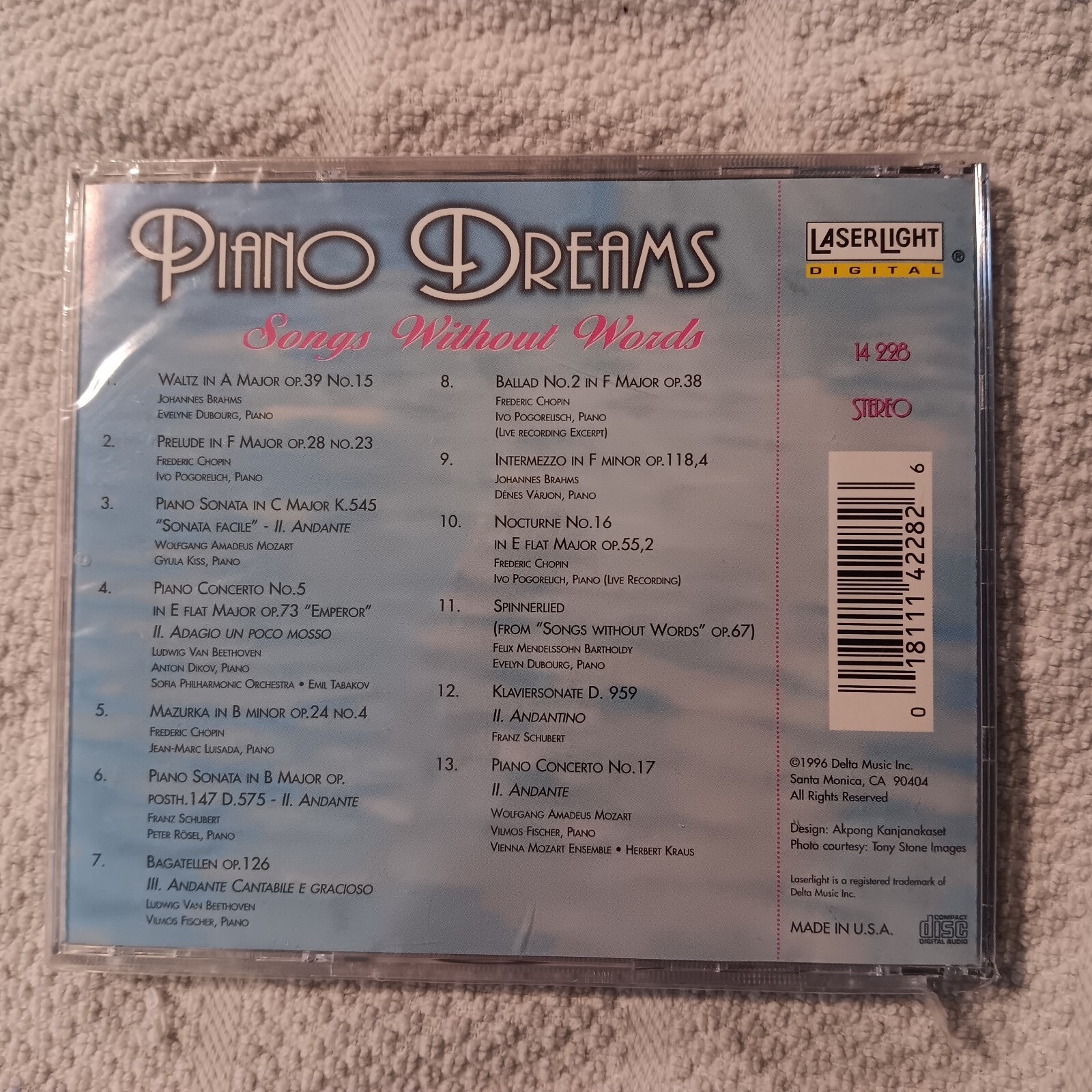 Piano Dreams - Melody in F (CD, 1996, Laserlight) New Sealed Music