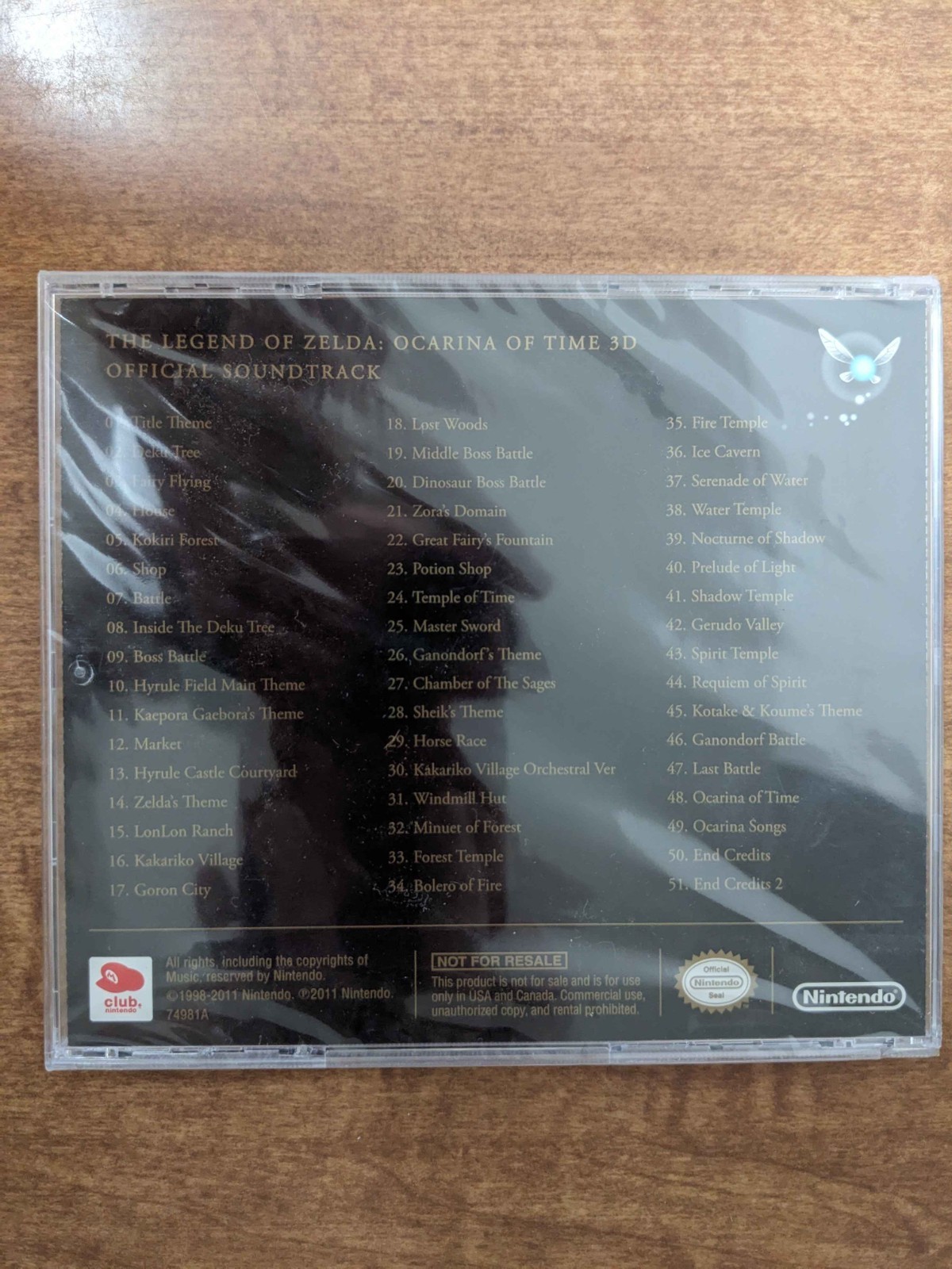 Legend of Zelda: Ocarina of Time 3D Soundtrack CD (SEALED 2011; Club Nintendo)