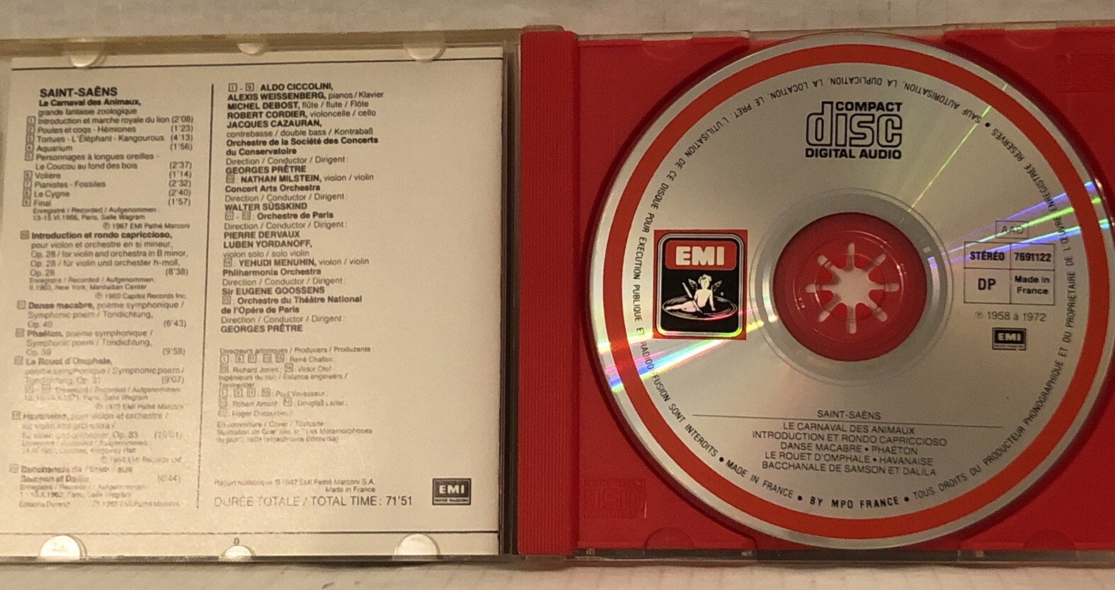 Best Of Saint-Saëns / Milstein/ Susskind/ Menuhin… CDM 7691122 MPO France