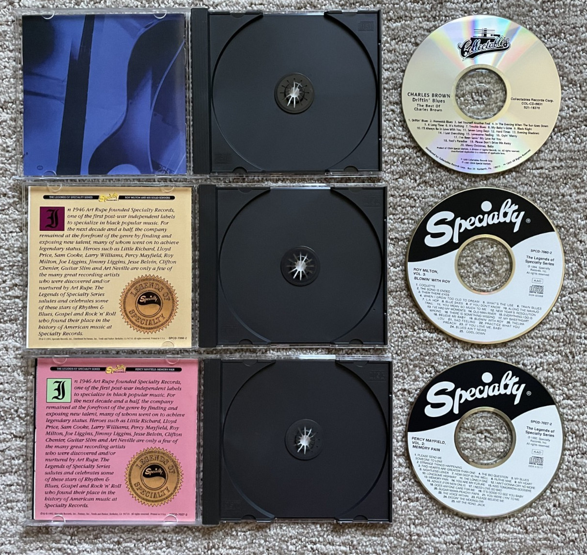 50s R&B CD LOT: Percy Mayfield, Roy Milton Charles Brown -Specialty Collectables