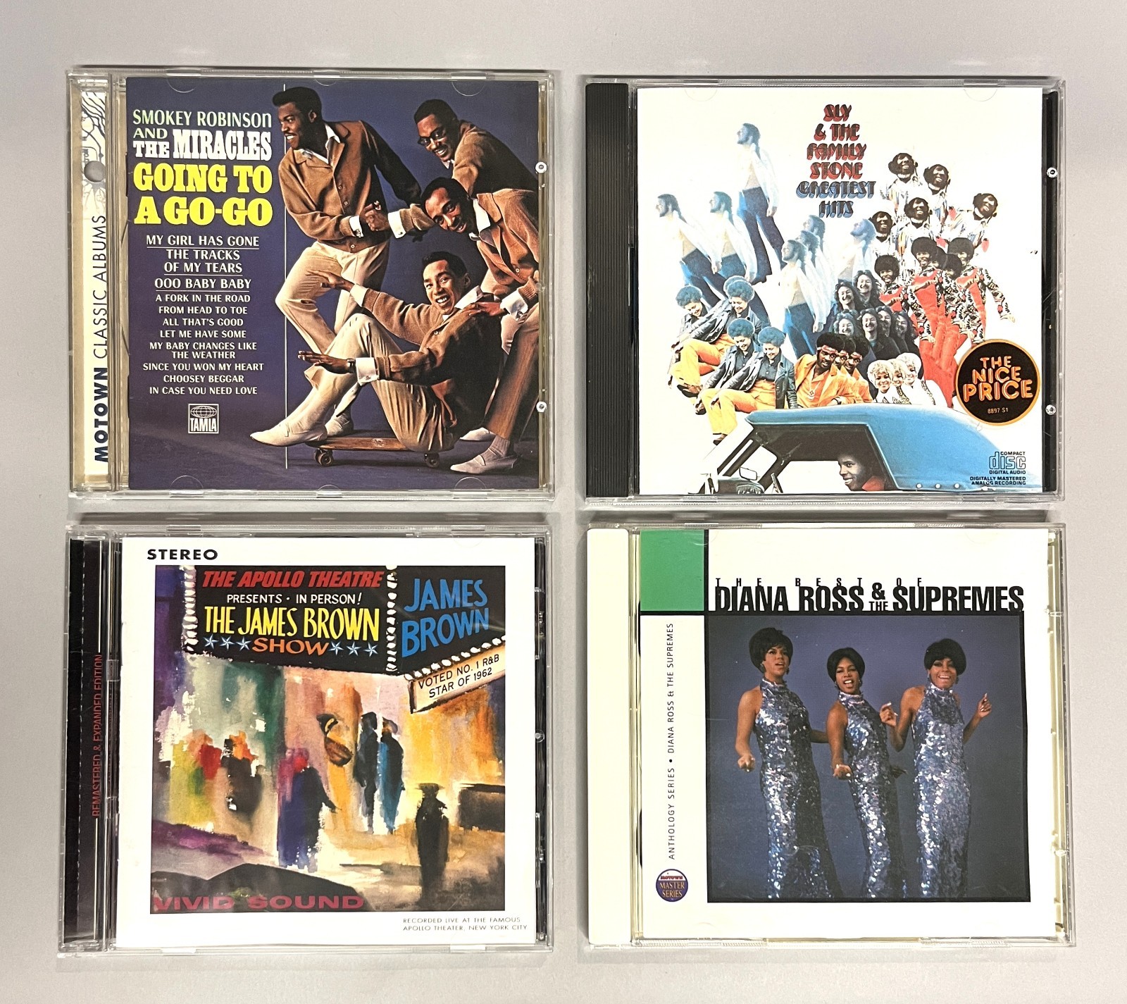 [4 CD Lot] Soul & R&B ~ James Brown, Miracles, Supremes, Sly & the Family Stone