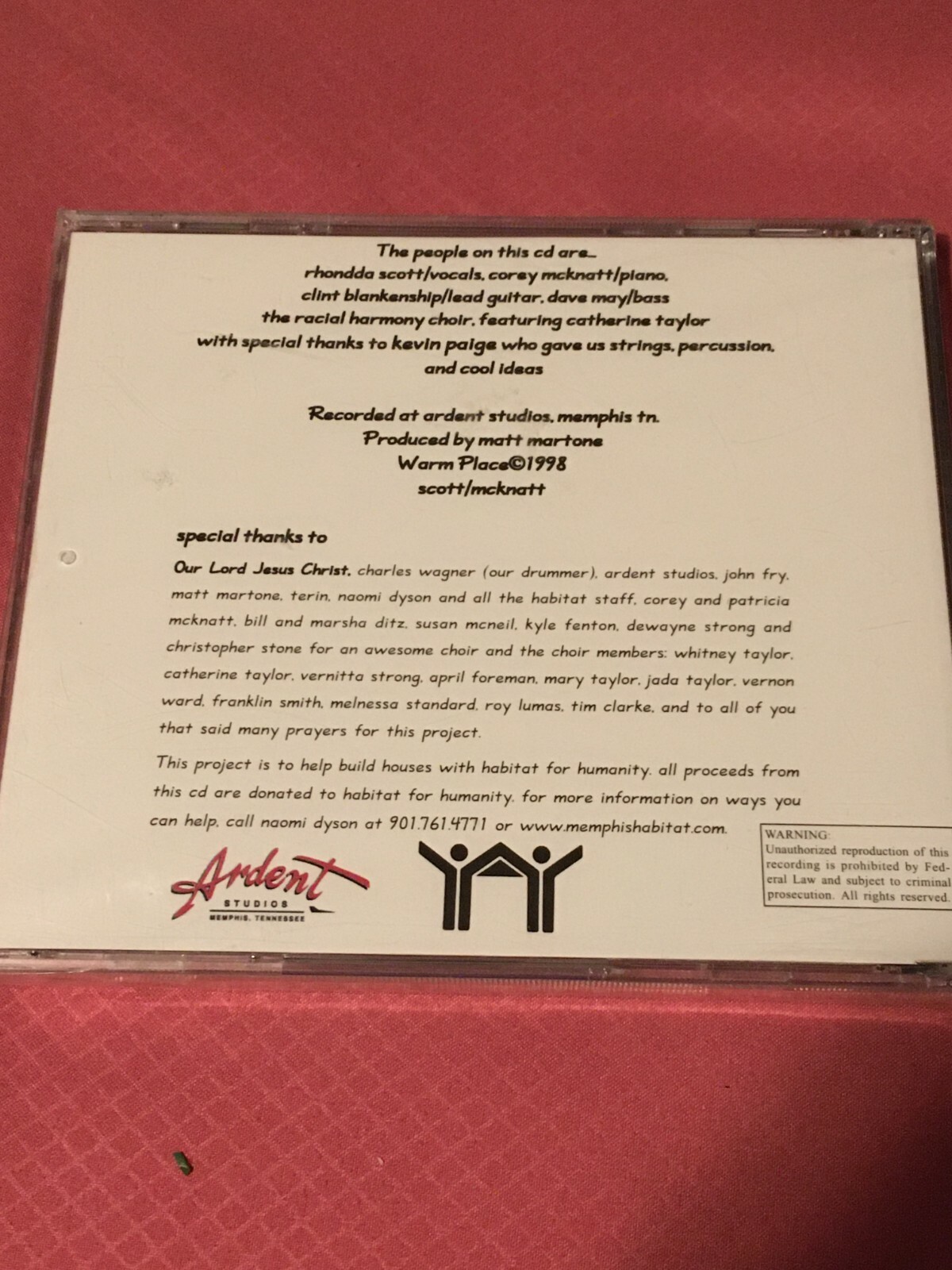 Urban Lilly-Warm Place CD Ardent Studio 1998 John Fry New Rare Memphis Music U
