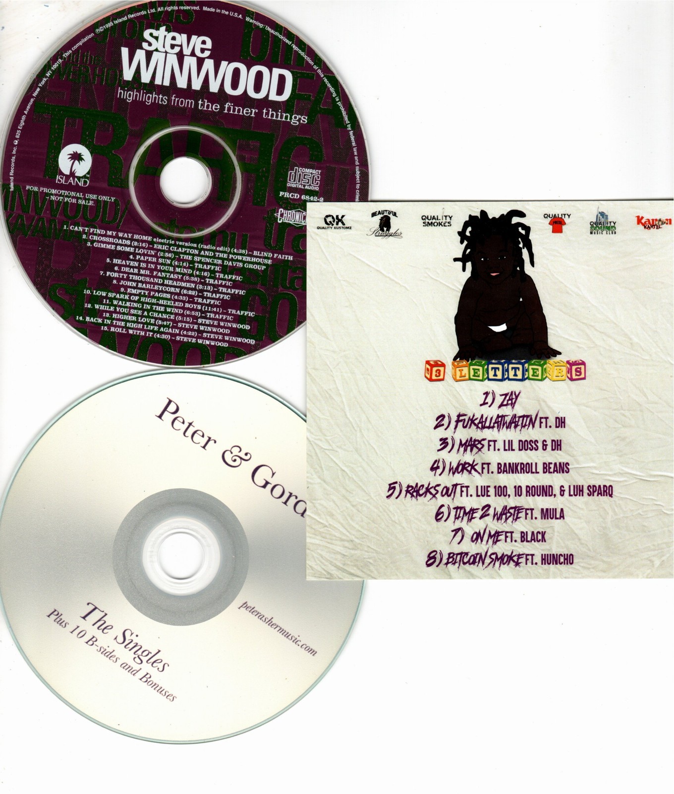 9 Music CDs Steve Winwood, FGK ocho, Phish, Bon Jovi, Coldplay, Peter & Gordon +