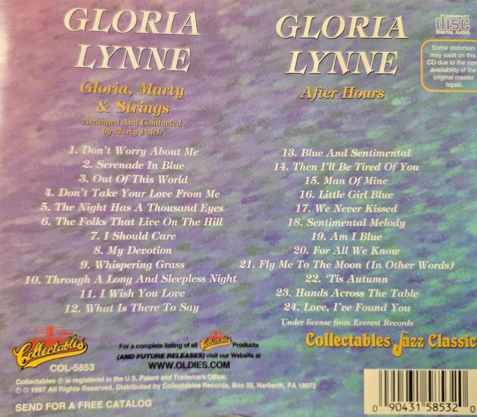 Gloria Lynne - Gloria, Marty & Strings / After Hours CD