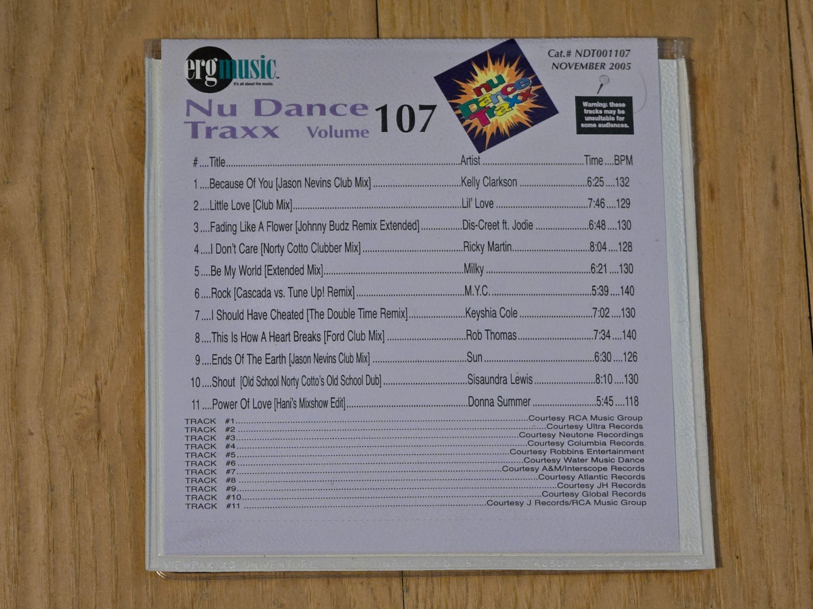 ERG Nu Dance Traxx CD, Volume 107 ~ MINT
