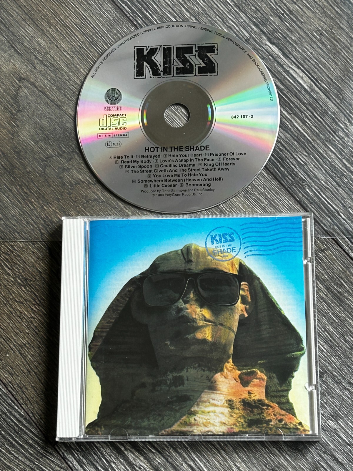 KISS CD HOT IN THE SHADE Germany German Logo Vintage Kiss Eric Carr Bruce Kulick