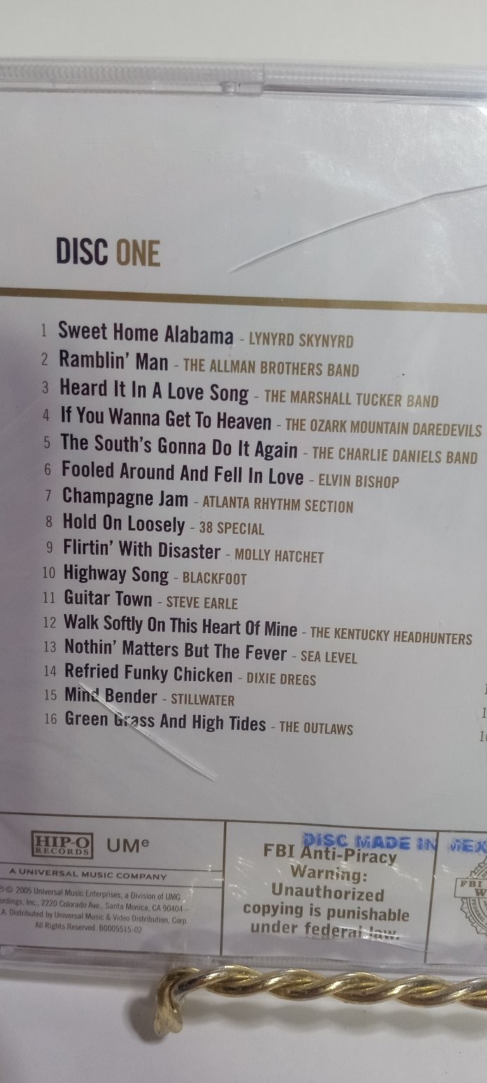 Southern Rock Gold 2CD 2005 Compilation Classic Rock Hip-O Records UMe NEW