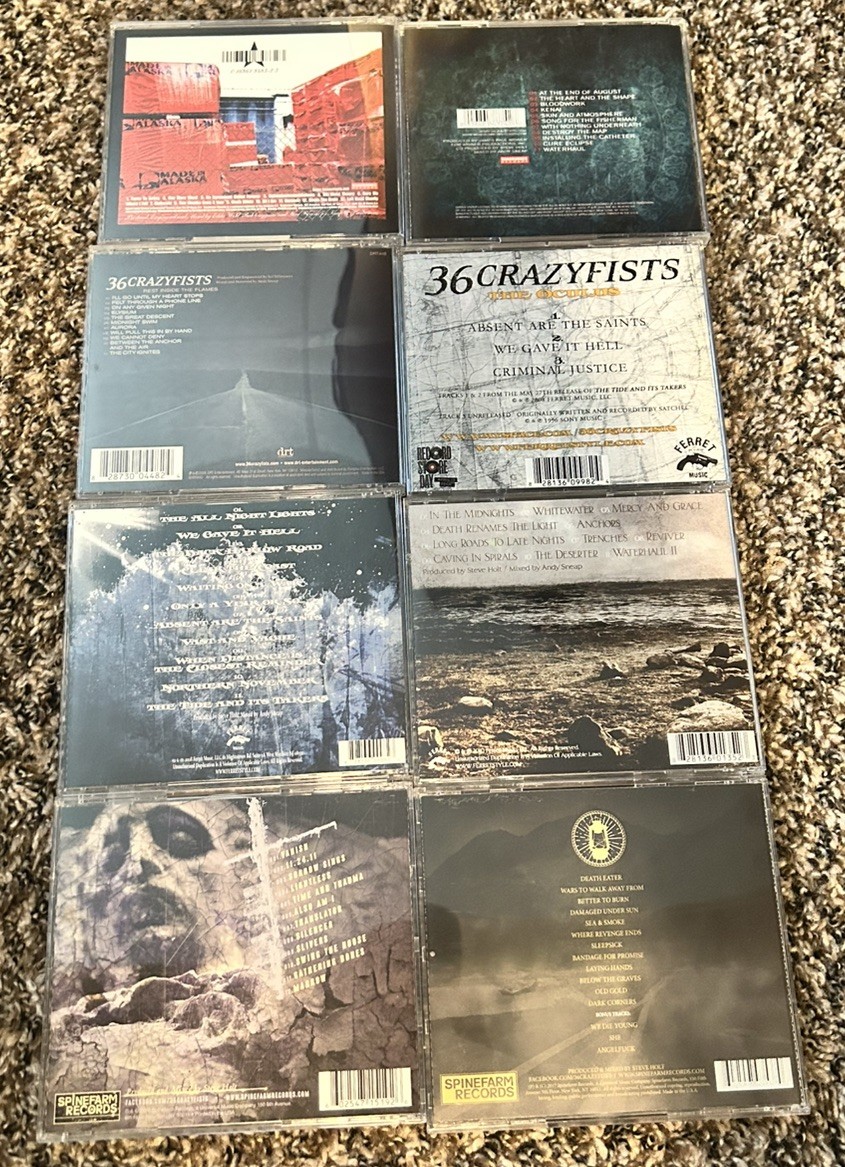36 Crazyfists CD Lot Bitterness Snow Capped Rest Inside Tide Collisions Slipknot