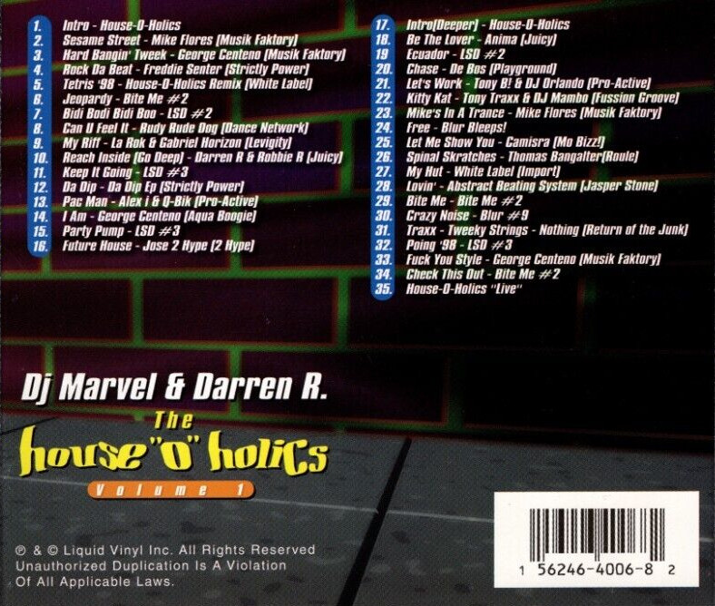 House "O" Holics Hard House (Volume 1) [CD] by Darren R & DJ Marvel