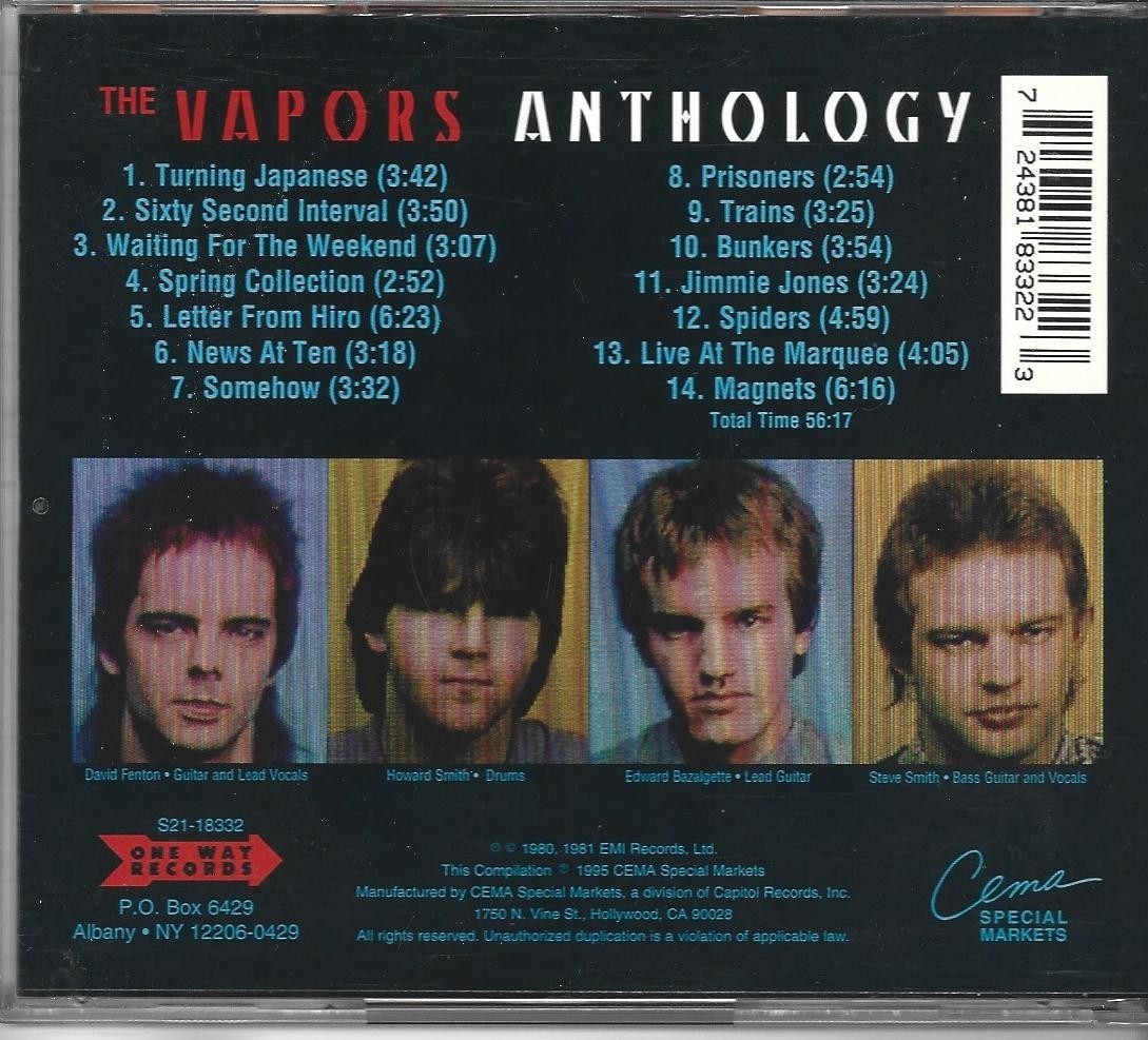 The Vapors - Anthology, CD, 1995, One Way Records