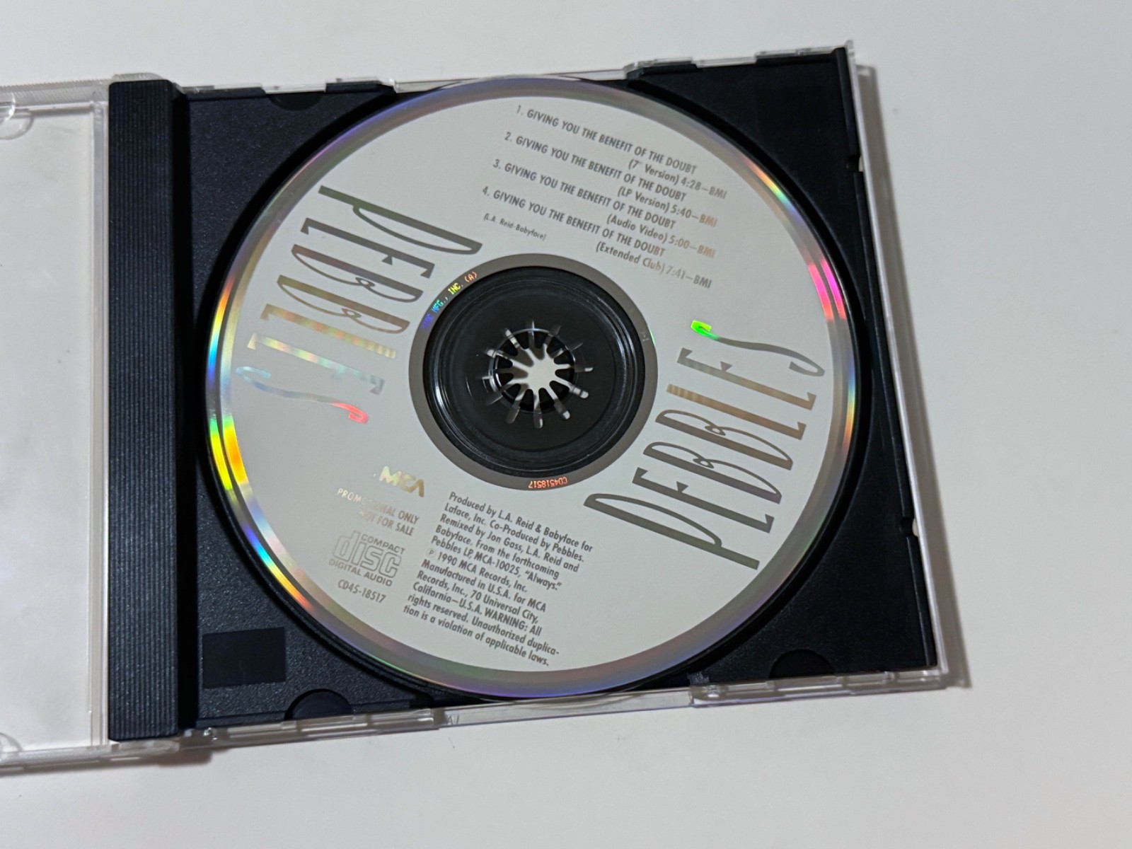 Pebbles – Giving You The Benefit US PROMO CD Single RARE 4 Remixes 1990 Extended