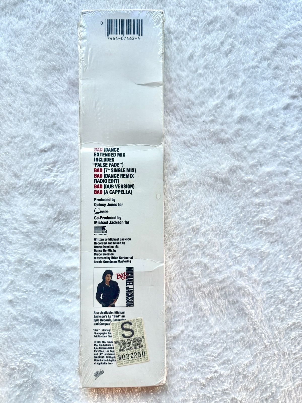MICHAEL JACKSON BAD CASSETTE LONGBOX TAPE SEALED NEW TRACKS MUSIC PROMO "S" LP