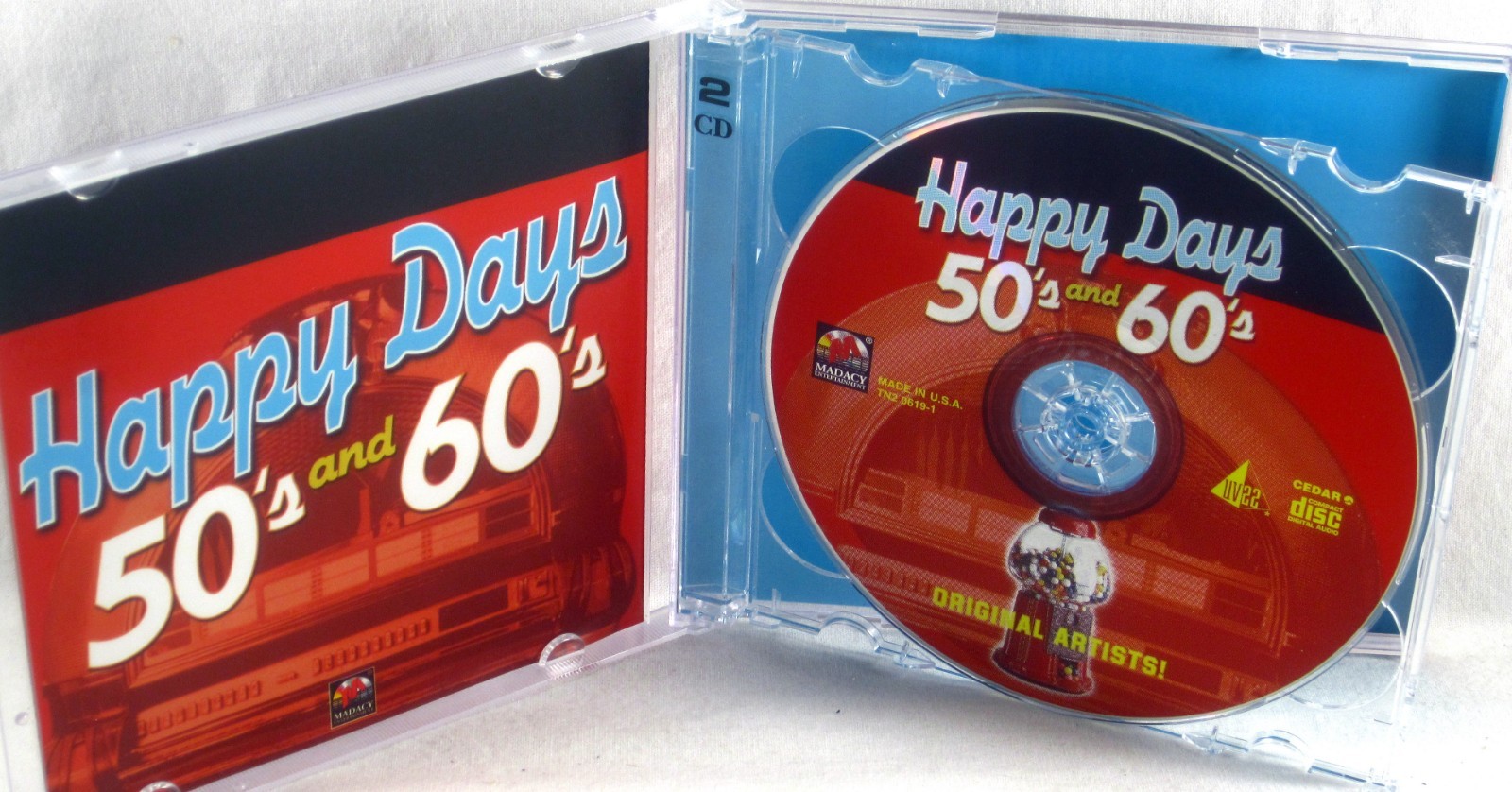 MADACY 2 CDs 1950s and 1960s Rock N Roll "Happy Days" 36 Songs TN2-0619 NM-