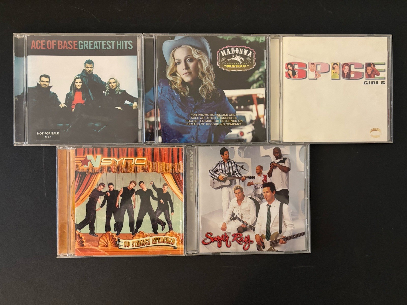 Lot of 5 CDs - 90s 2000s Pop - Spice Girls NSYNC Madonna Ace of Base Sugar Ray