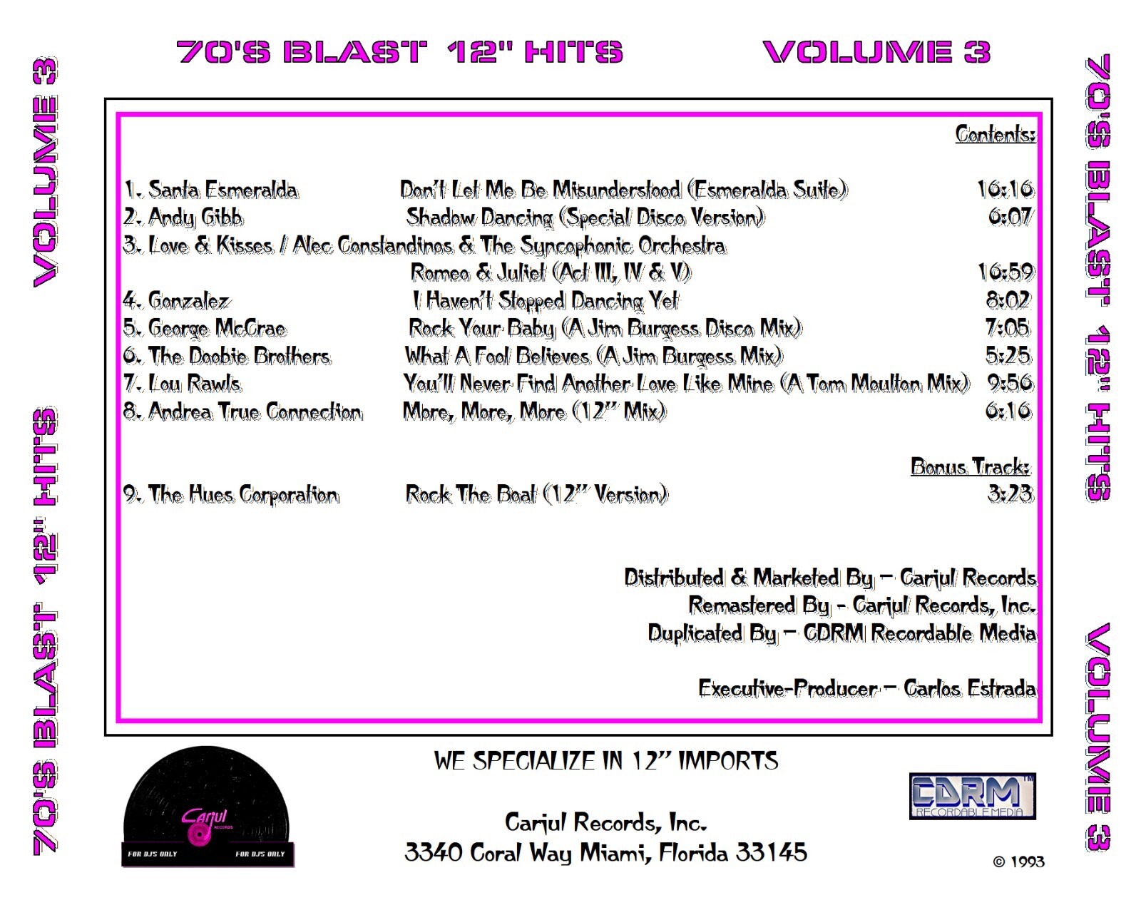 70's Blast - 12" Hits: Volume 3 ** RARE 70's CD-R DISCO - FUNK - BOOGIE **