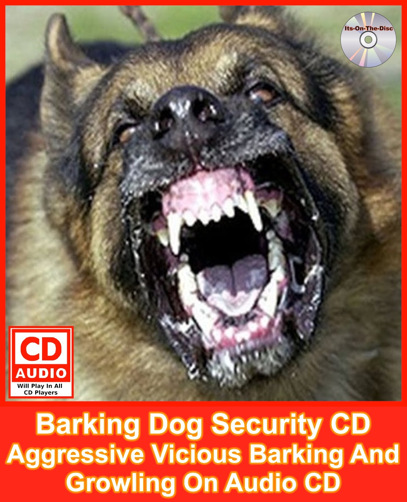 Barking Dog Security CD Aggressive Vicious Barking And Growling On Audio CD