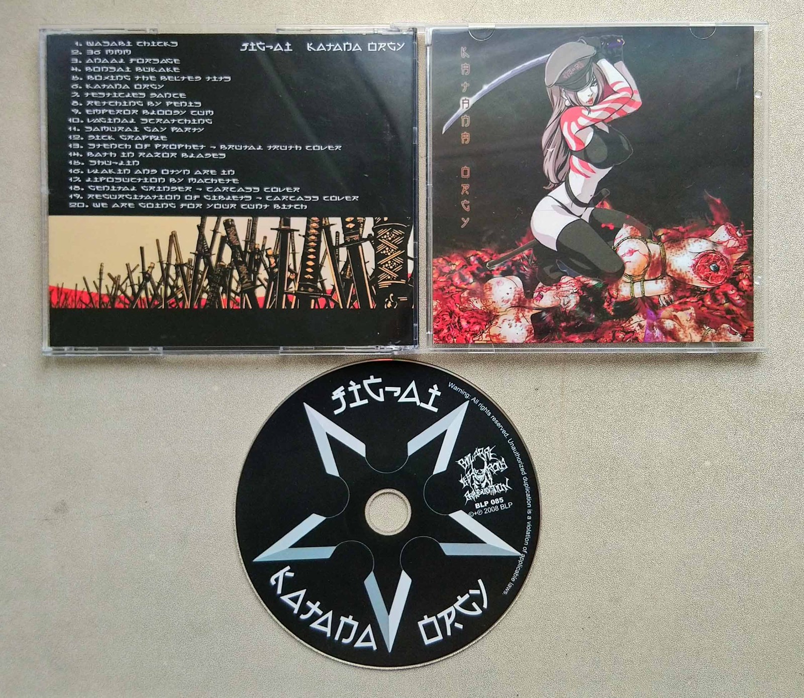 JIG-AI Katana Orgy CD, Gut CBT Mortician Viscera Infest Fluids Go-Zen Rompeprop