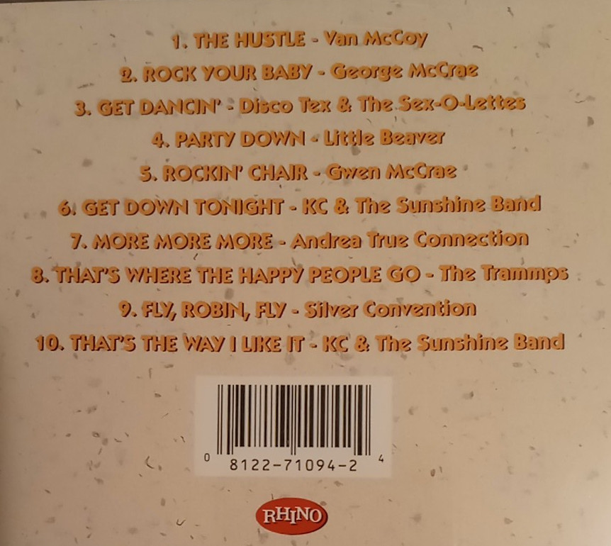 NEW ~ Various Artists: DISCO HITS, VOL. 1 (CD, Nov-1992, Rhino (Label))