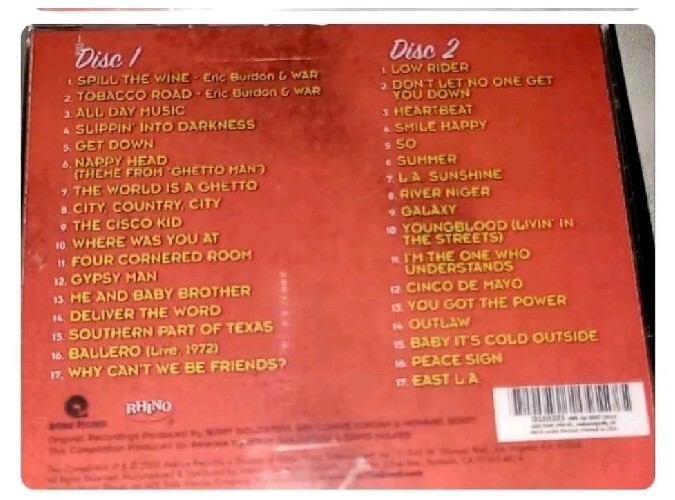 THE VERY BEST OF WAR (2 CD SET) greatest hits,Low Rider, Cisco Kid, So (RARE)NEW