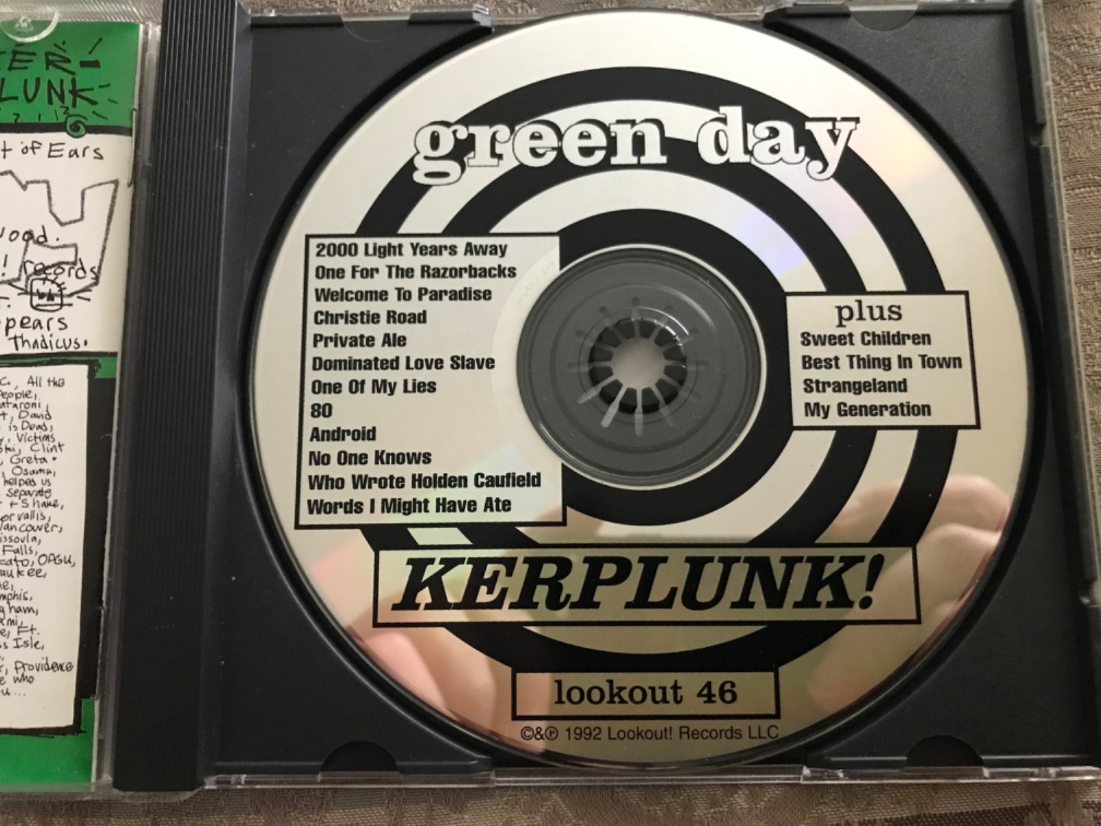 Green Day - Kerplunk! Cd 1st Press 1992 Lookout! Records NM
