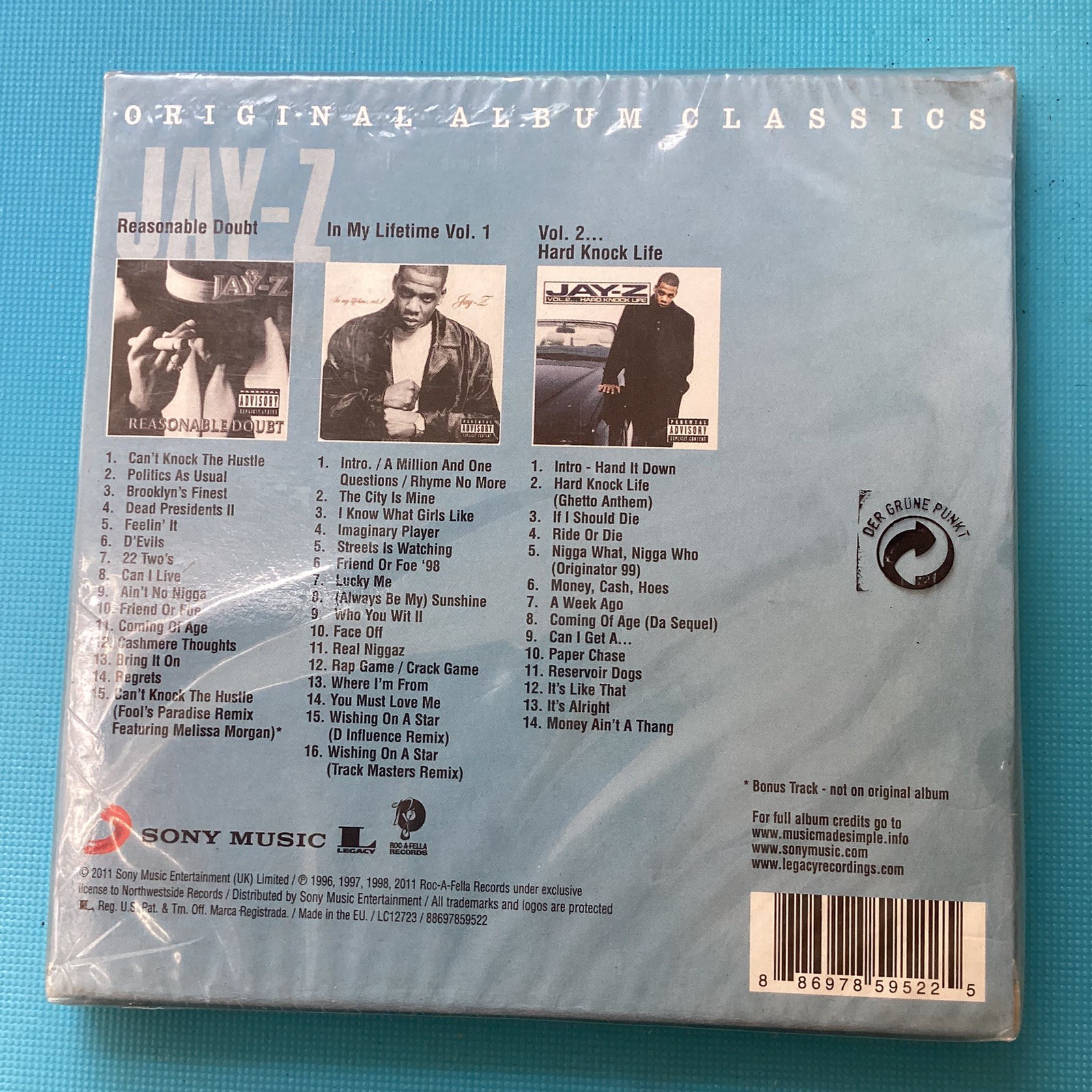 JAY-Z - ORIGINAL ALBUM CLASSICS 3 X CD Albums RARE 2011 *NEW SEALED*