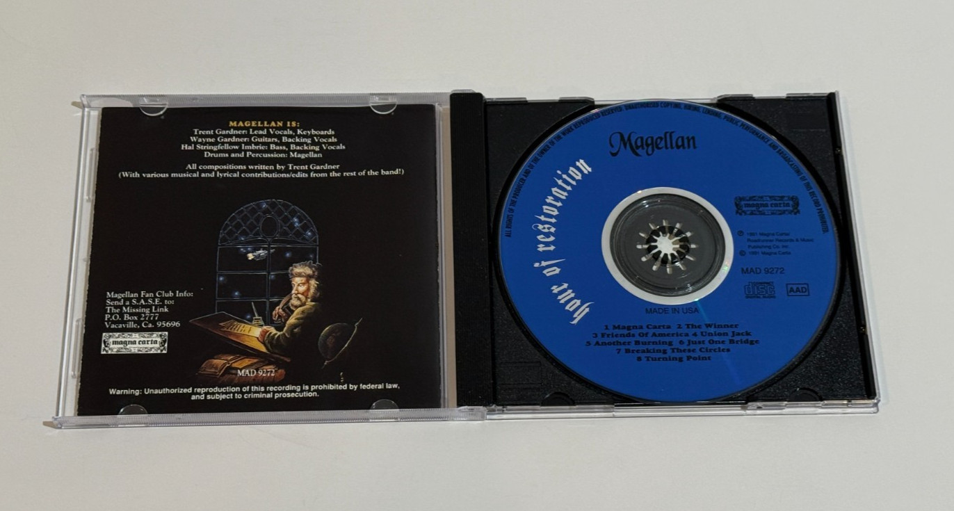 Magellan Hour Of Restoration CD 1991 Magna Carta Progressive Rock