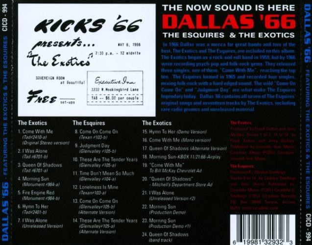 The Esquires - DALLAS '66, The Now Sound Is Here (CD) (Mint (M)) - 4294415451