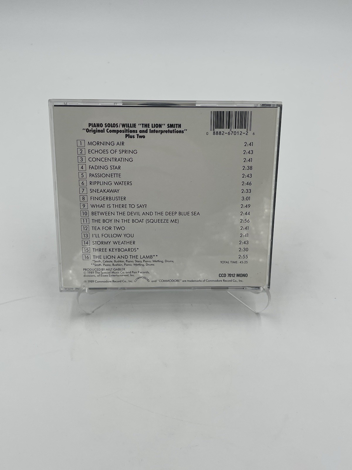 Piano Solos (Original Compositions...) by Willie "The Lion" Smith (CD, 1989)