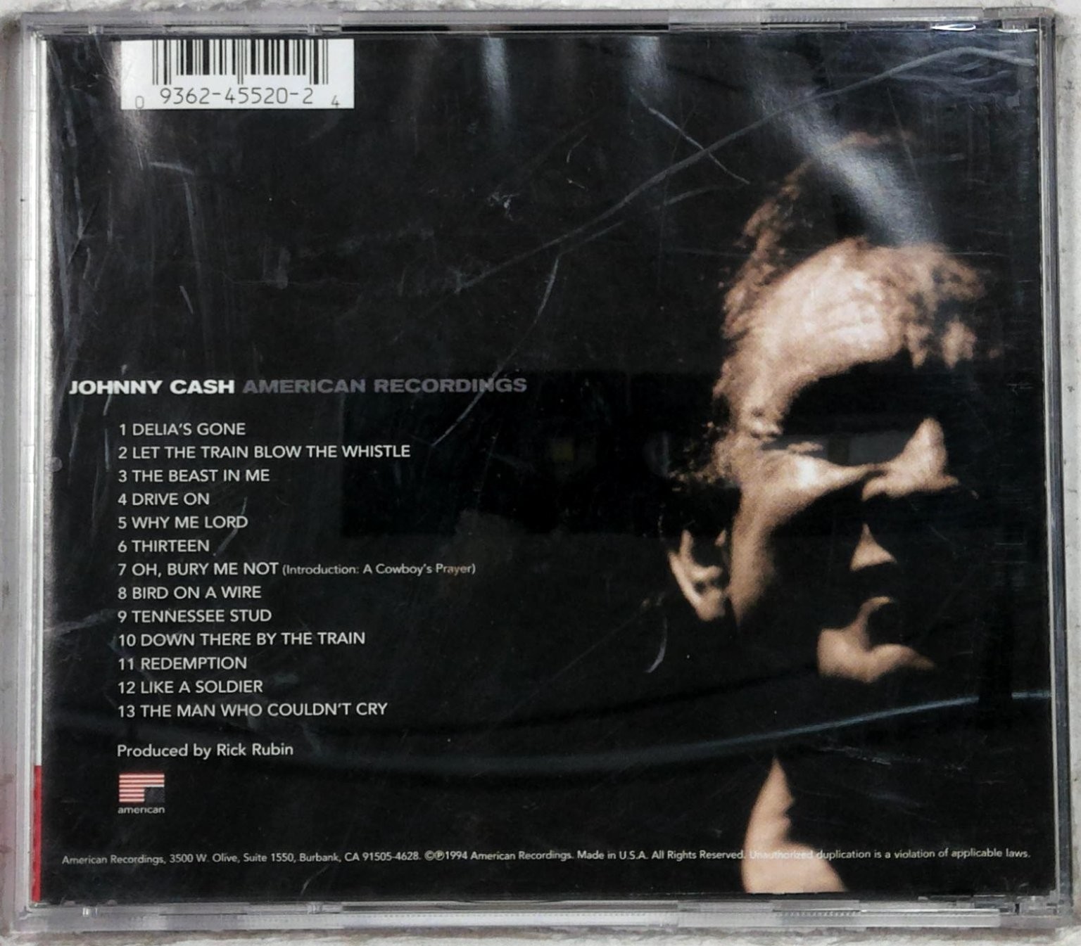 Johnny Cash – American Recordings CD 1994 Folk Country Rock American Recs.