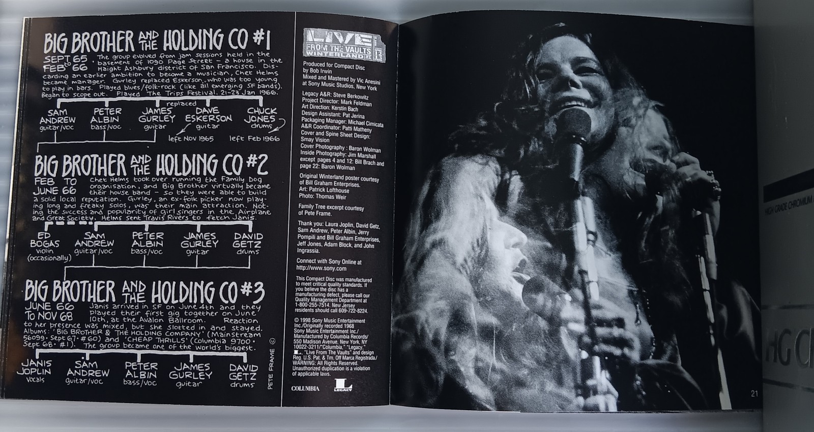 Janis Joplin With Big Brother And The Holding Company–Live At Winterland CD